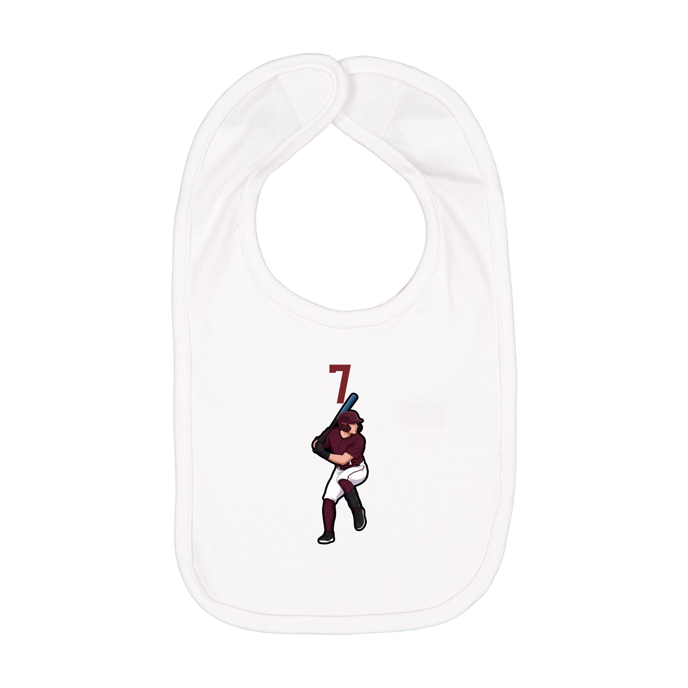 Infant Bib — Number Top in White