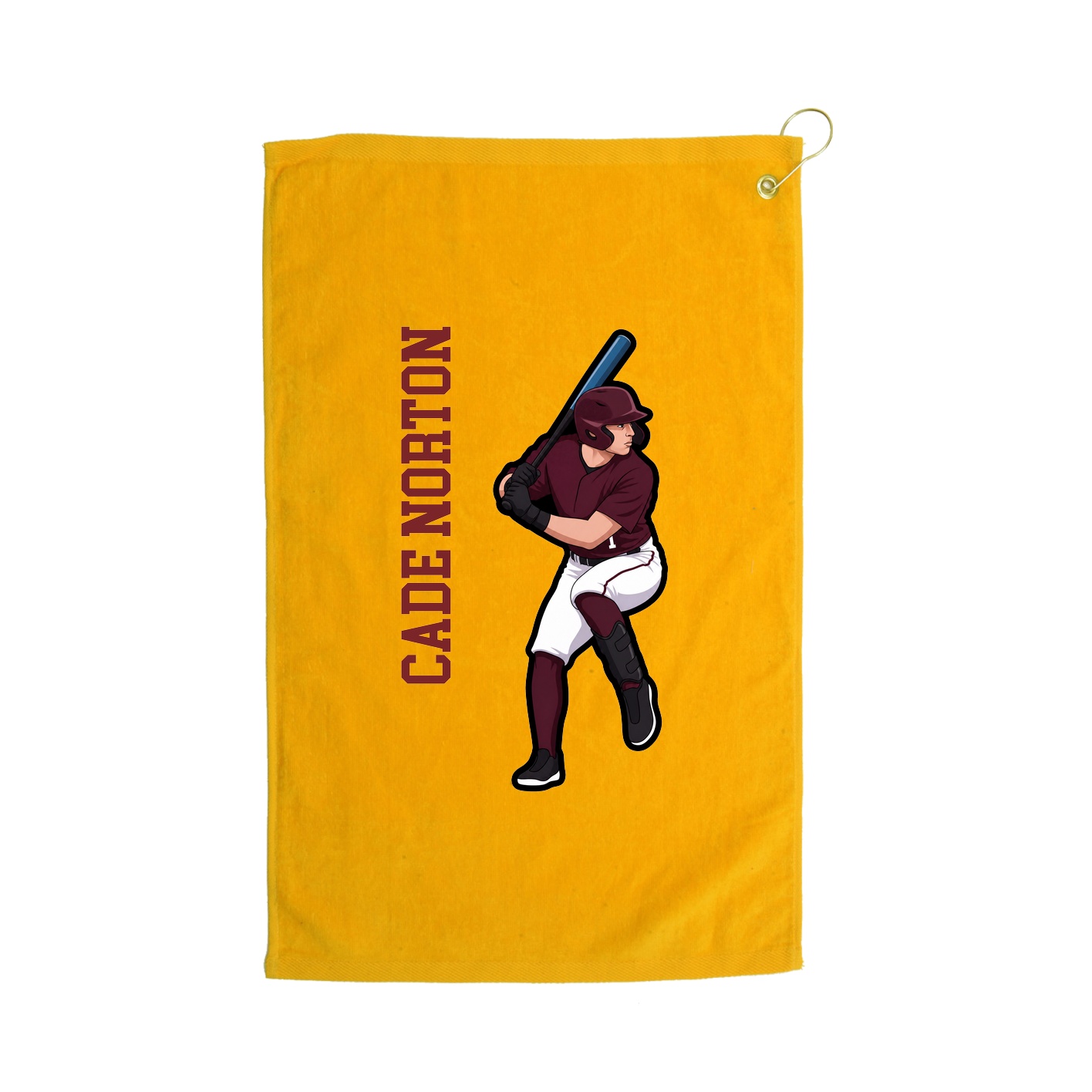 Golf Towel — Name Vertical in Gold