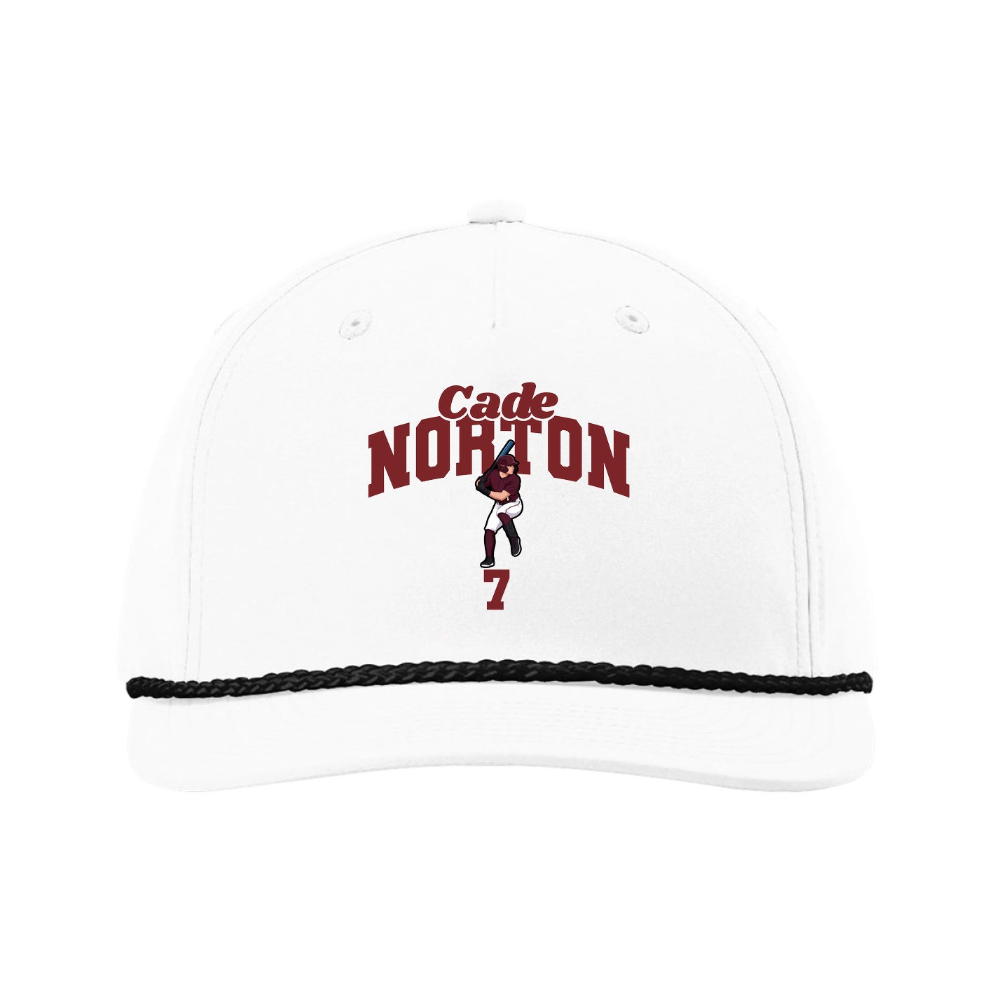Five-Panel Classic Rope Cap — Signature Arch in White