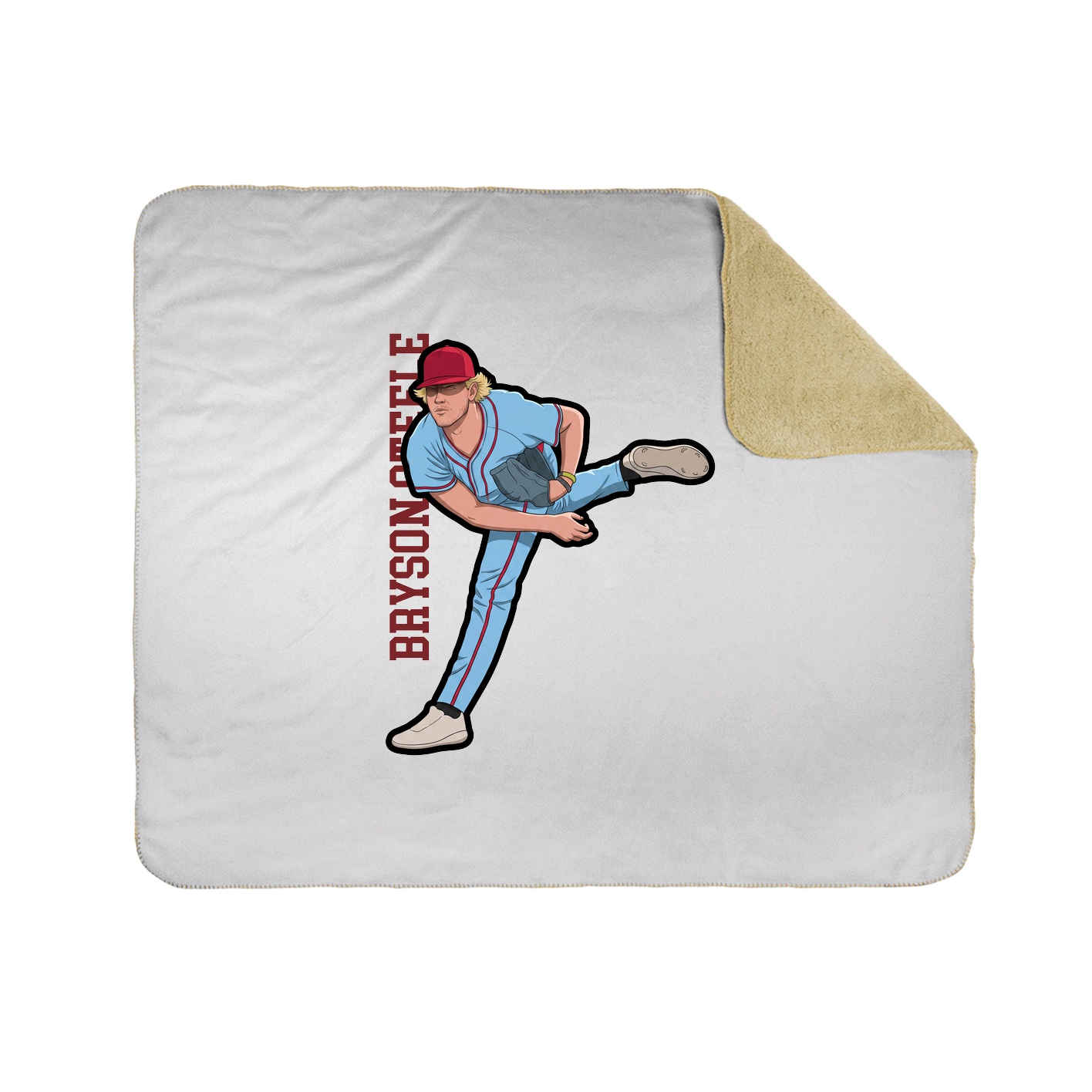 Throw Blanket — Name Vertical in White