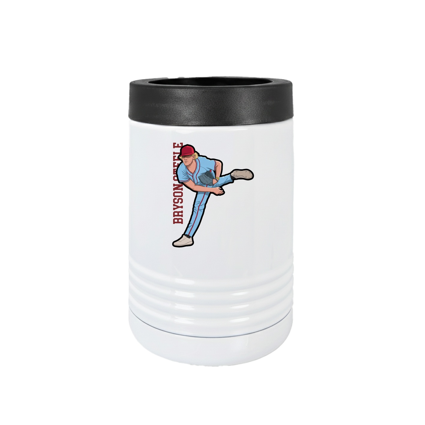 Beverage Holder — Name Vertical in White