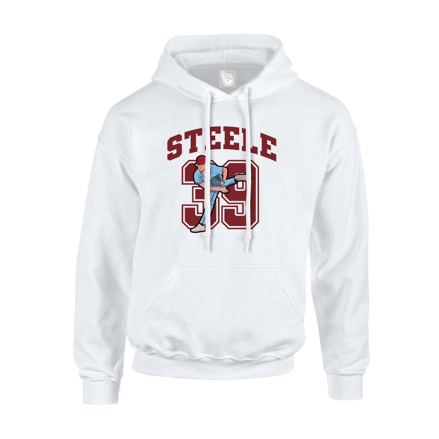 Hoodie — Number in White