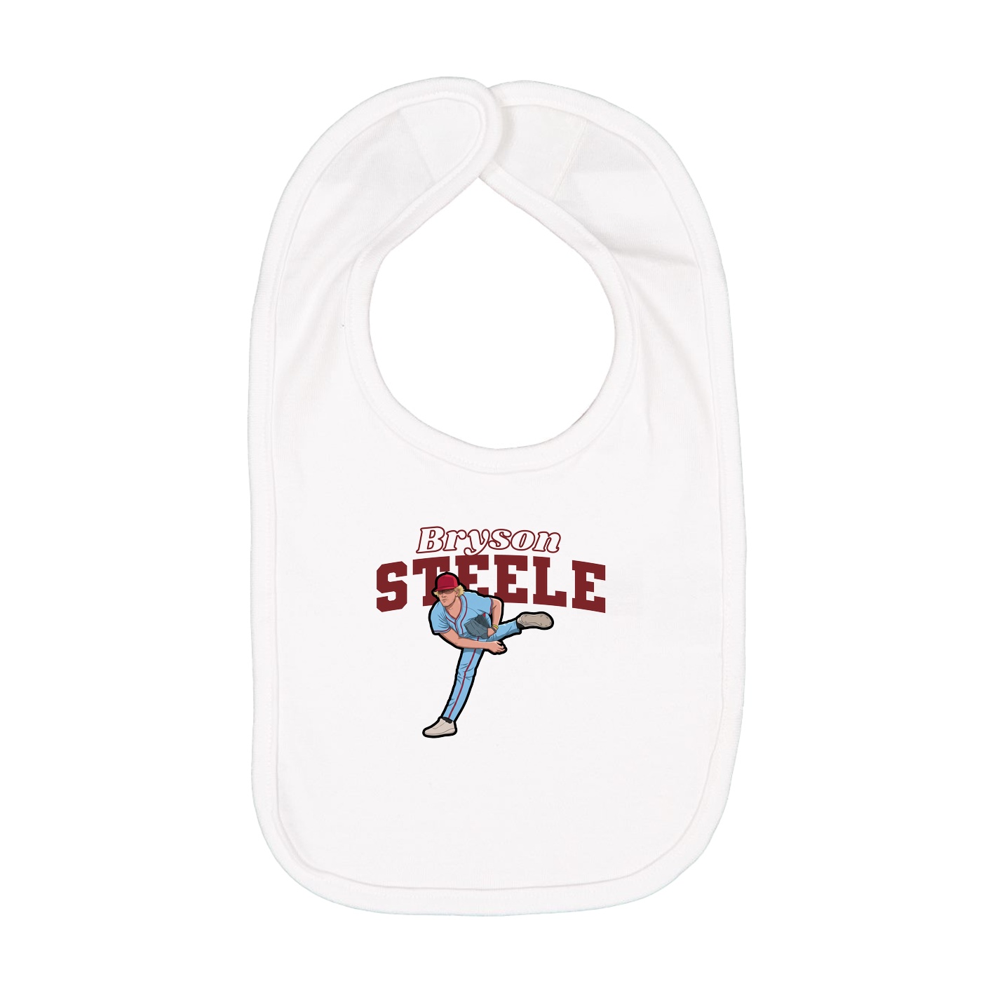 Infant Bib — Name Arch in White