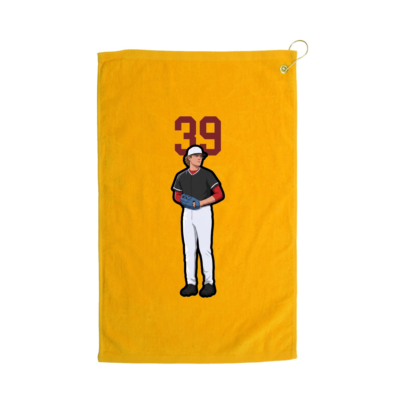Golf Towel — Number Top in Gold