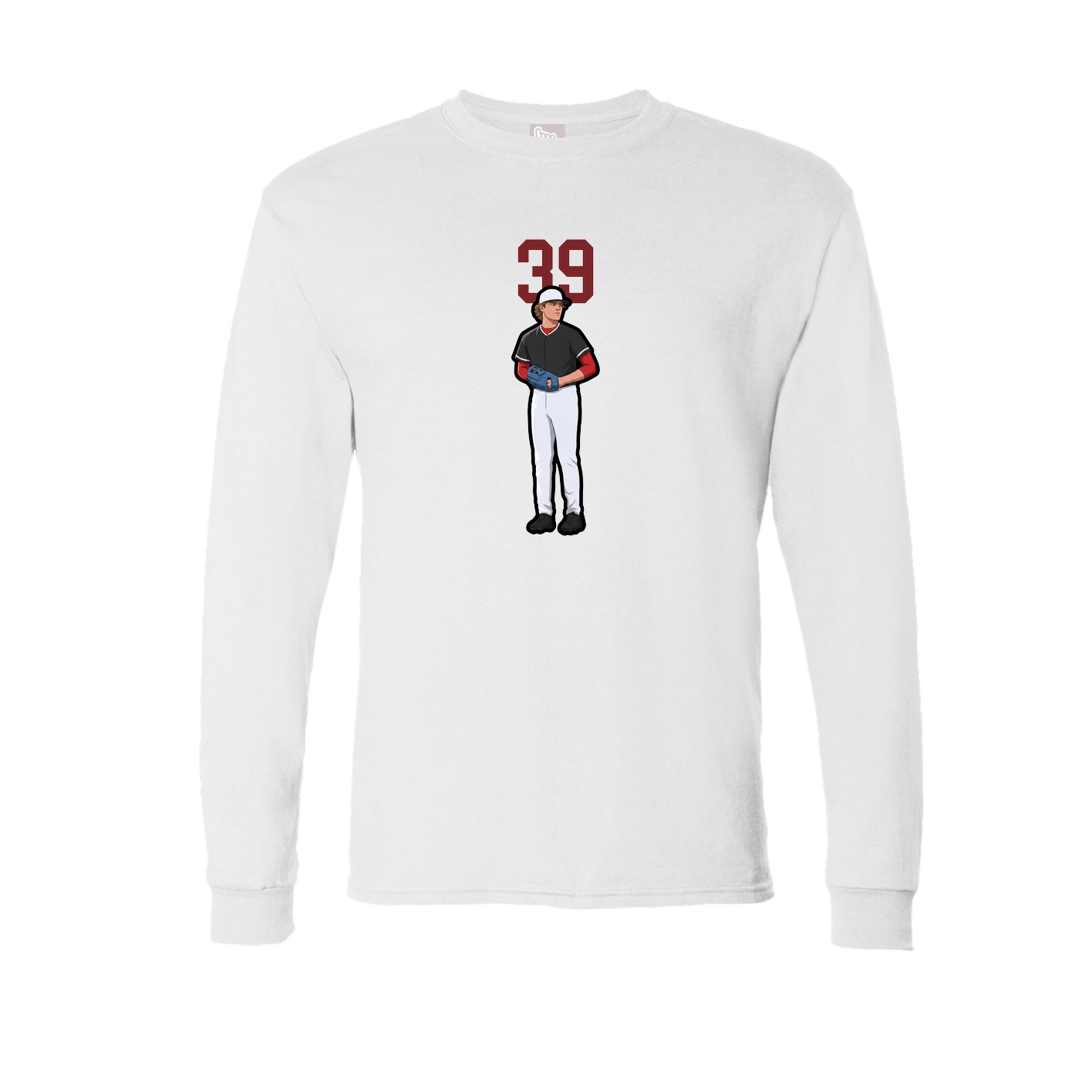 Long Sleeve Tee — Number Top in White