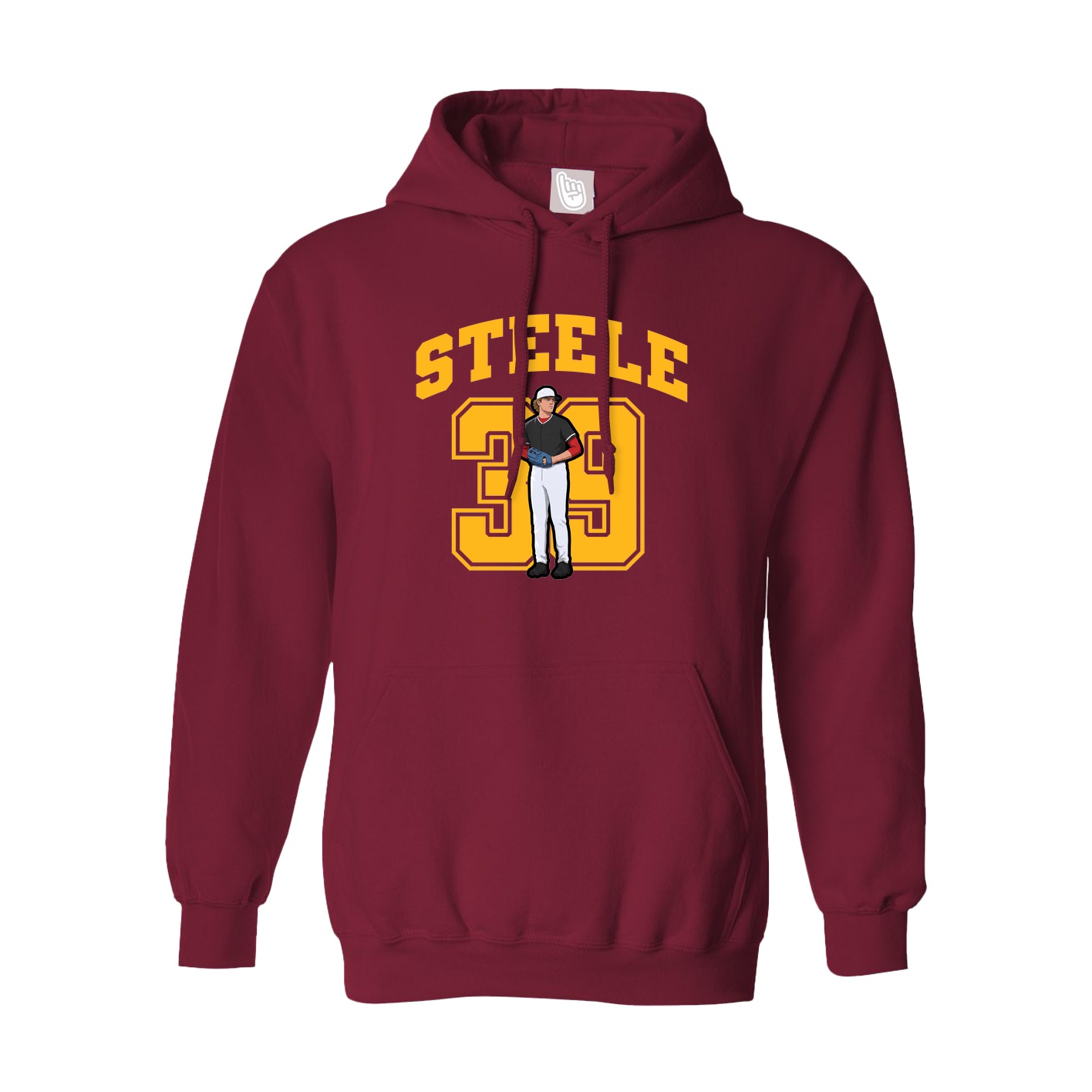 Hoodie — Number in Cardinal