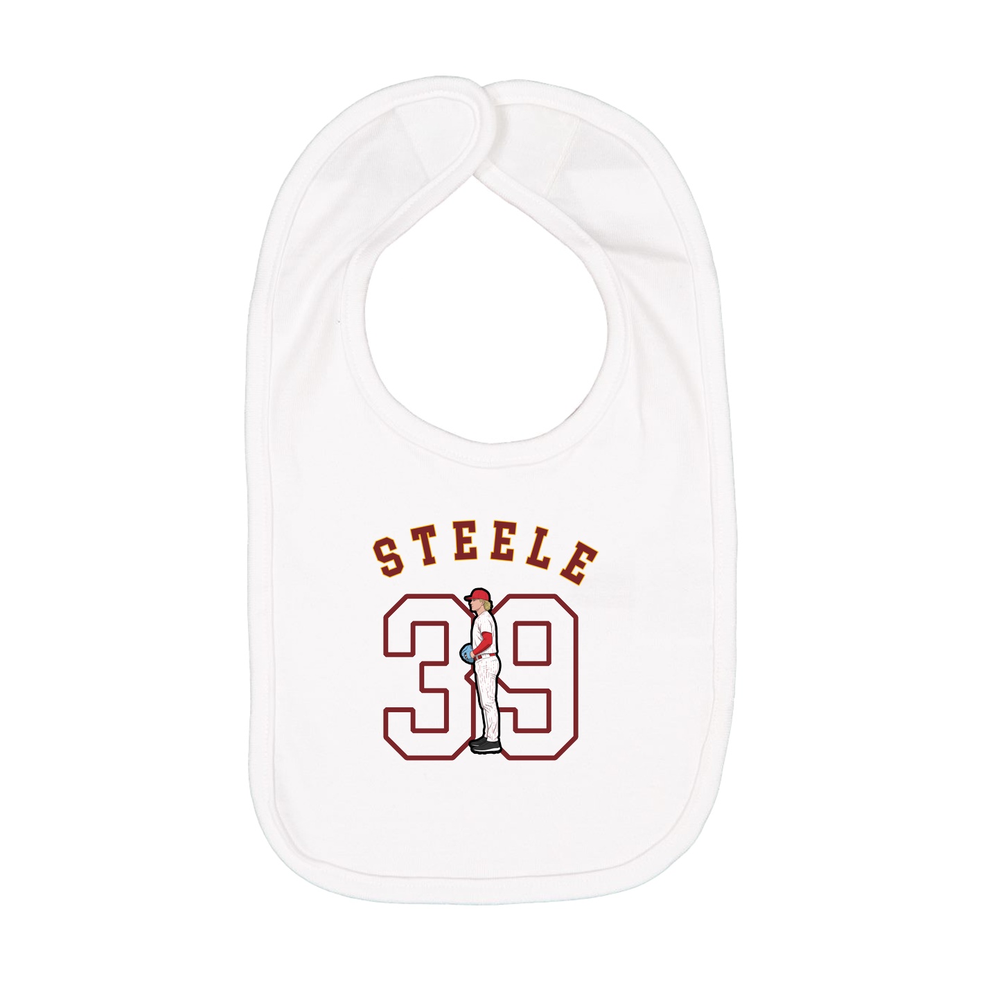 Infant Bib — Shirsey Arch in White