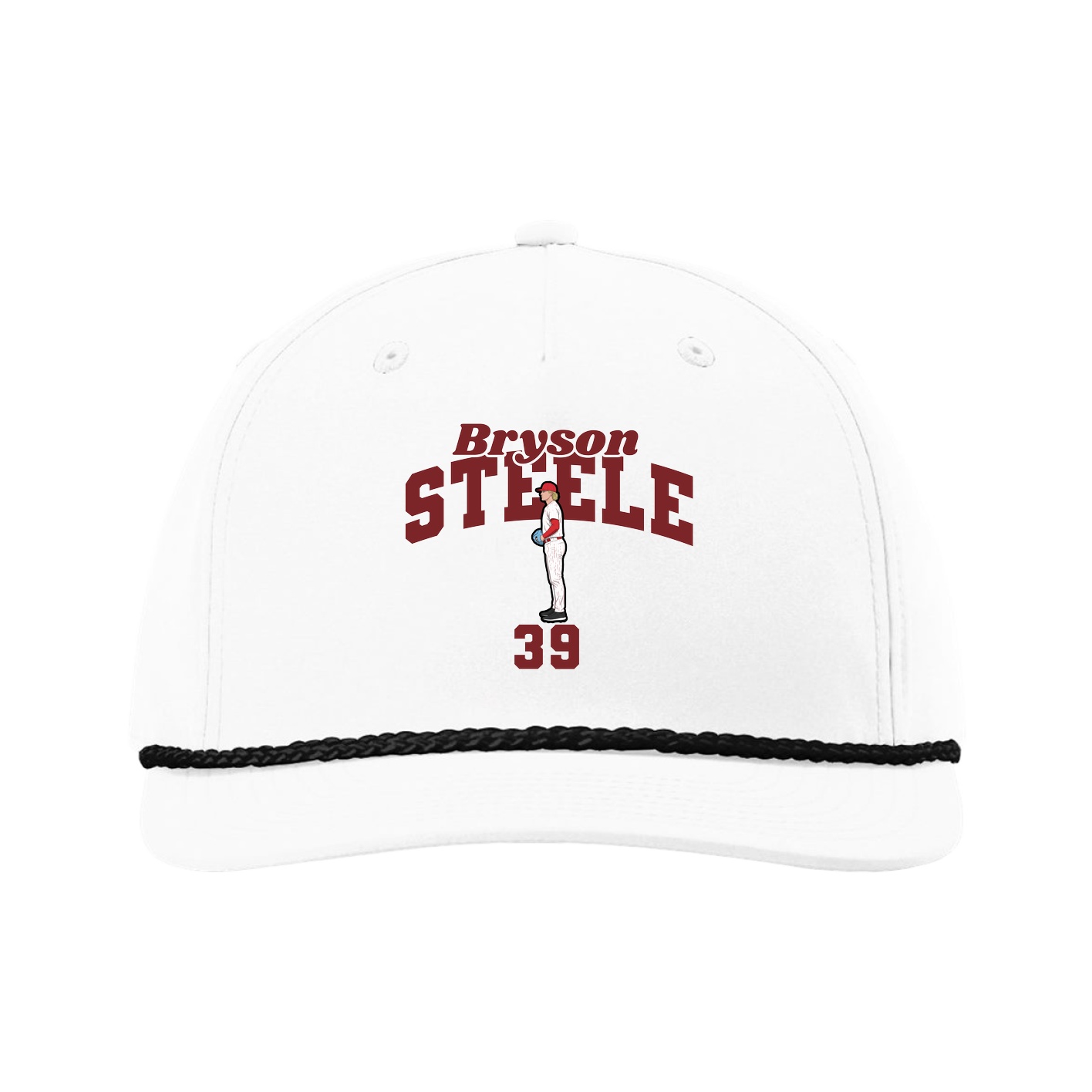 Five-Panel Classic Rope Cap — Signature Arch in White