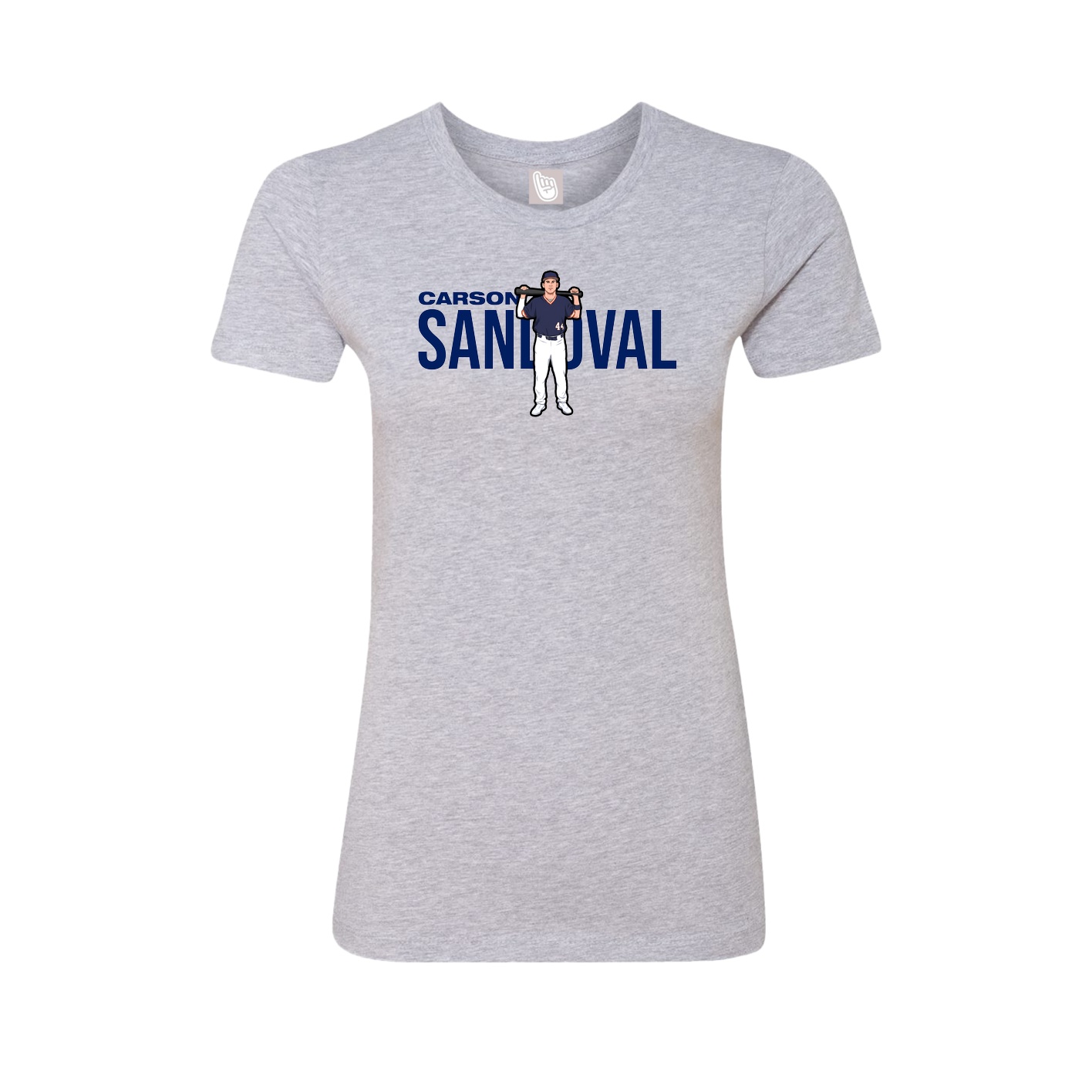 Fitted Women's Tee — Player Name in Grey
