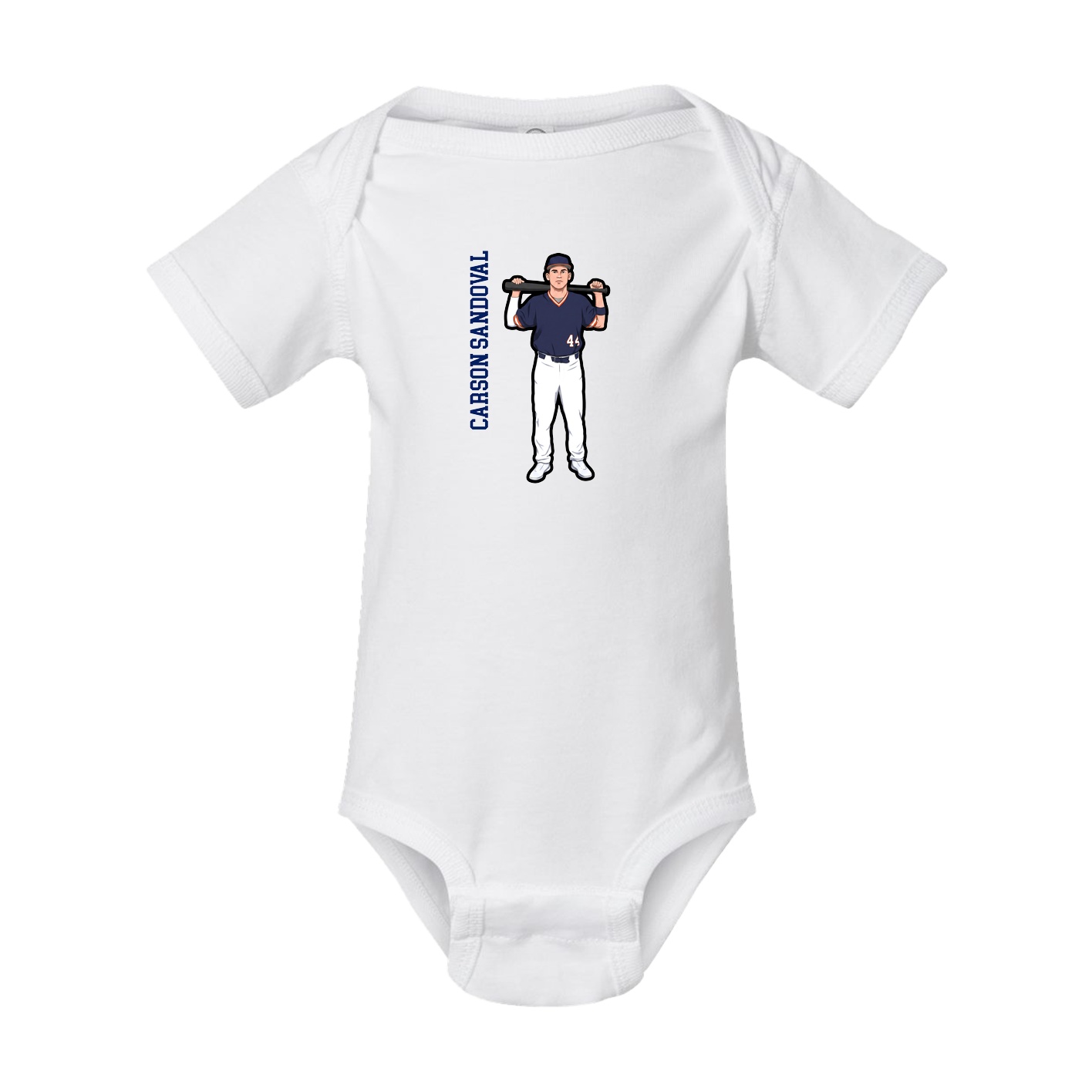 Baby Onesie — Name Vertical in White