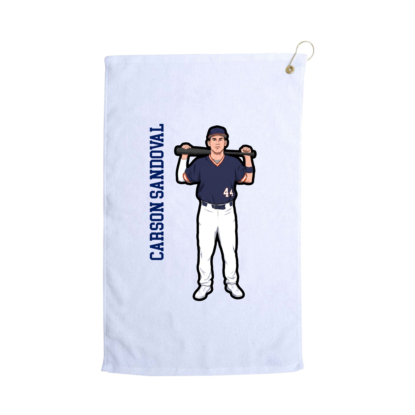 Golf Towel — Name Vertical in White