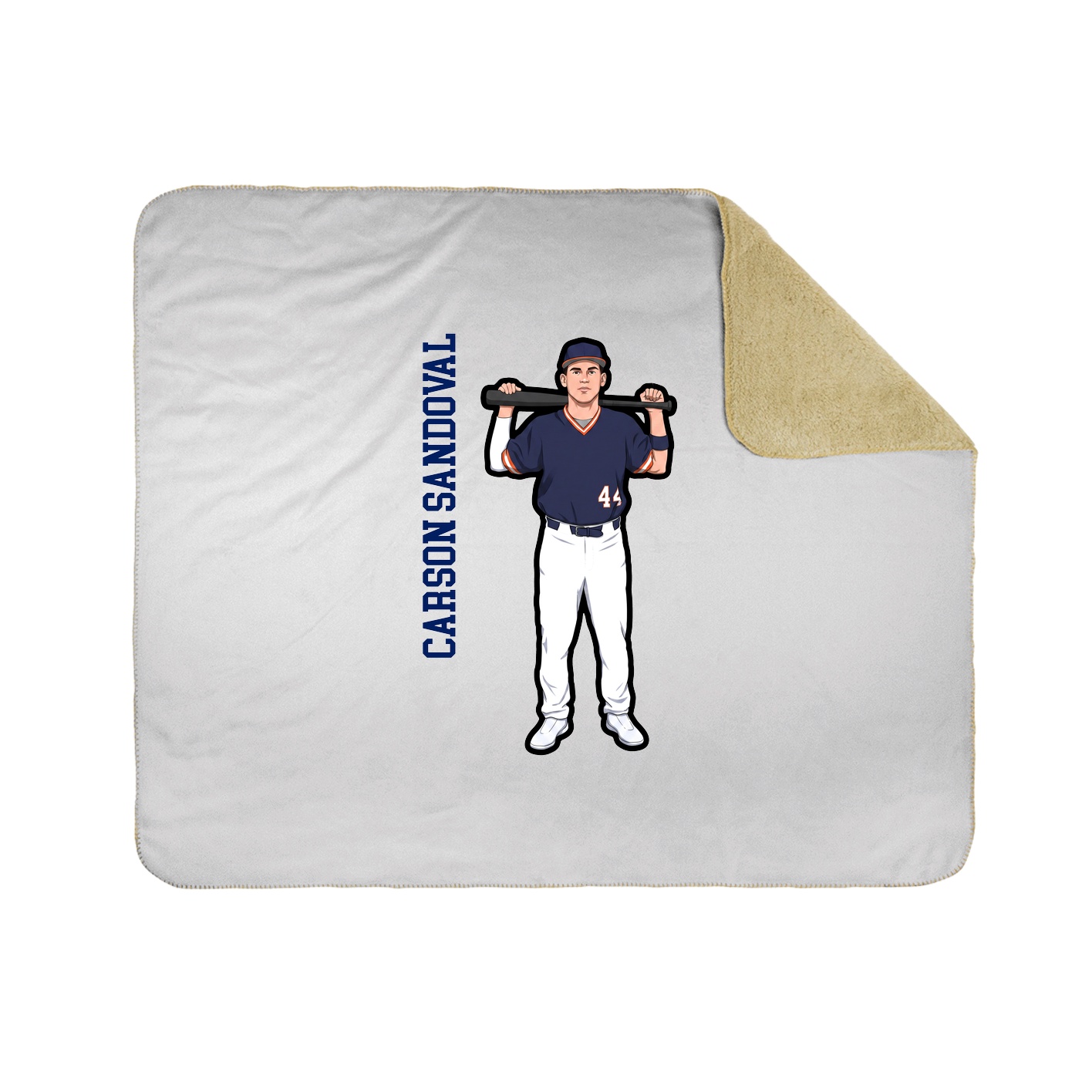 Throw Blanket — Name Vertical in White