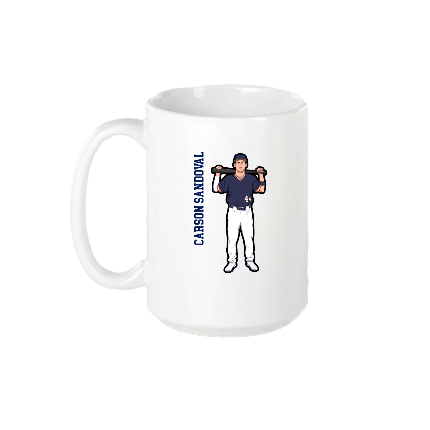15oz Coffee Mug — Name Vertical in White