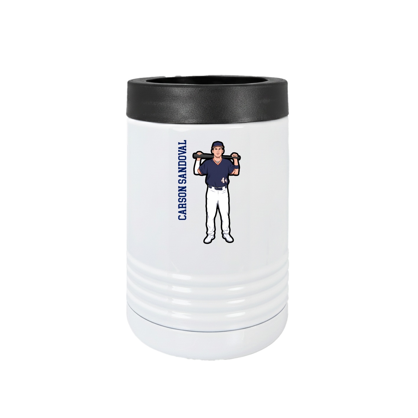 Beverage Holder — Name Vertical in White