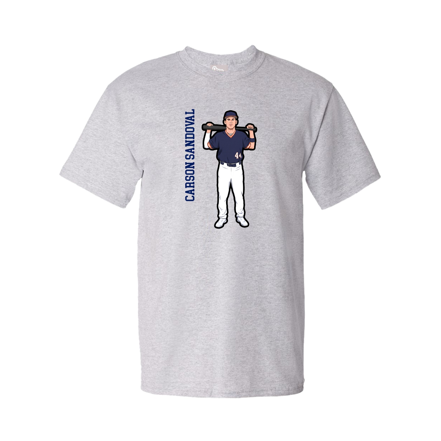 Youth Tee — Name Vertical in Grey