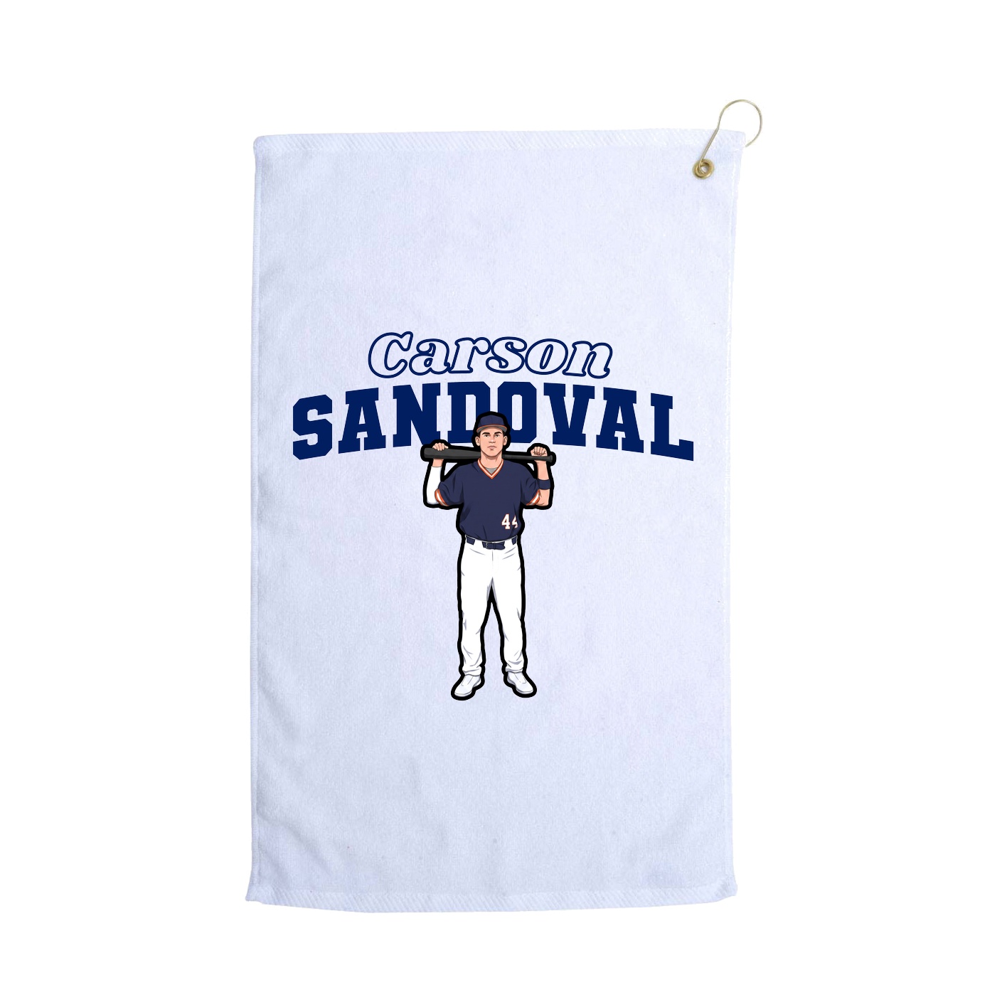 Golf Towel — Name Arch in White