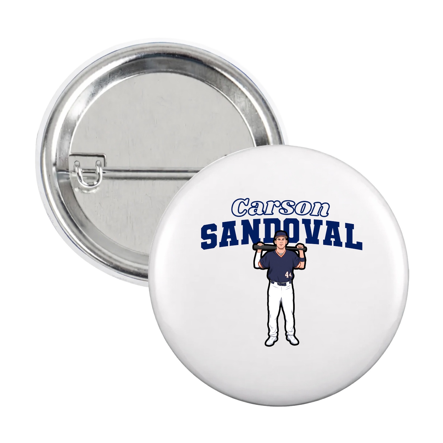 Game Day Button — Name Arch in White