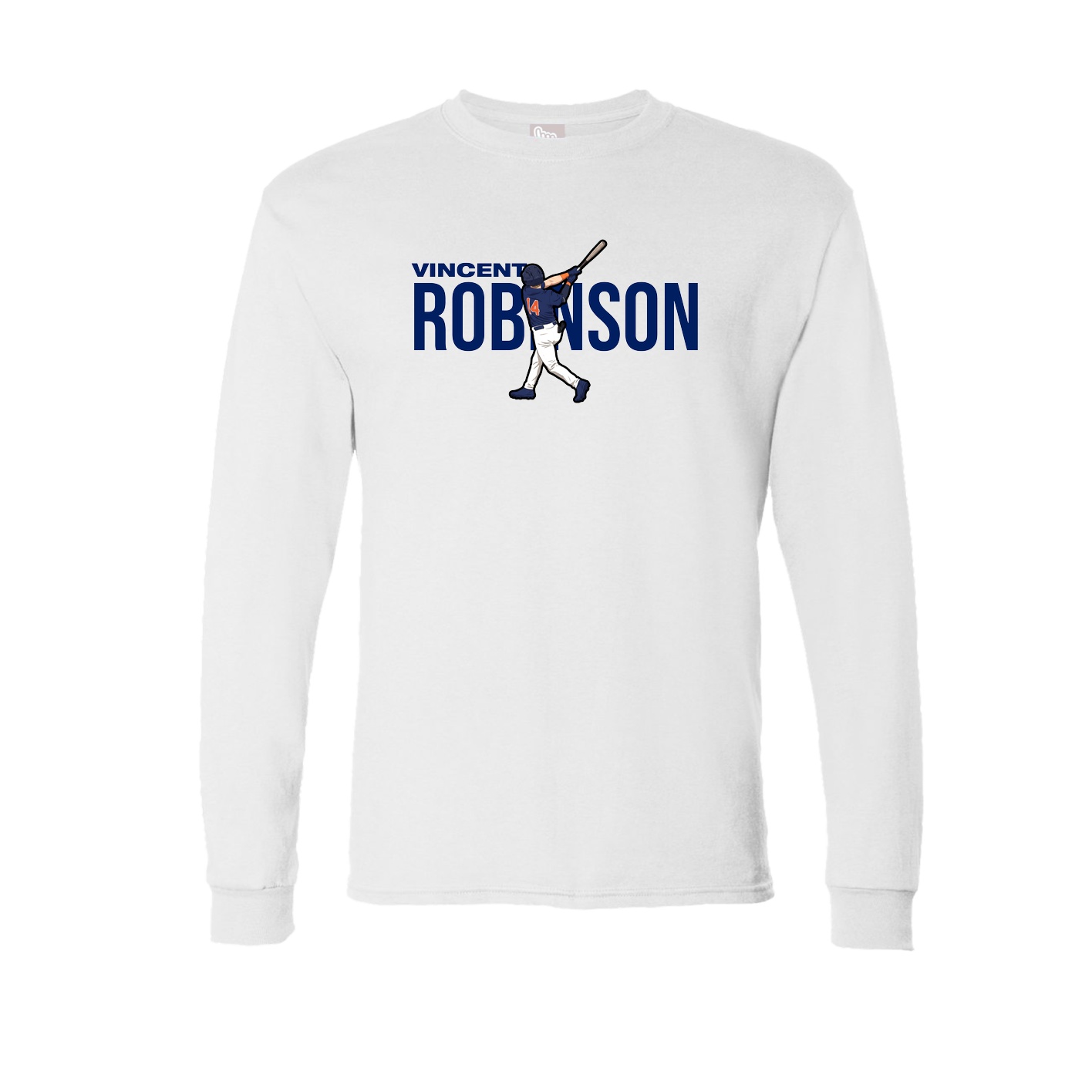 Long Sleeve Tee — Player Name in White