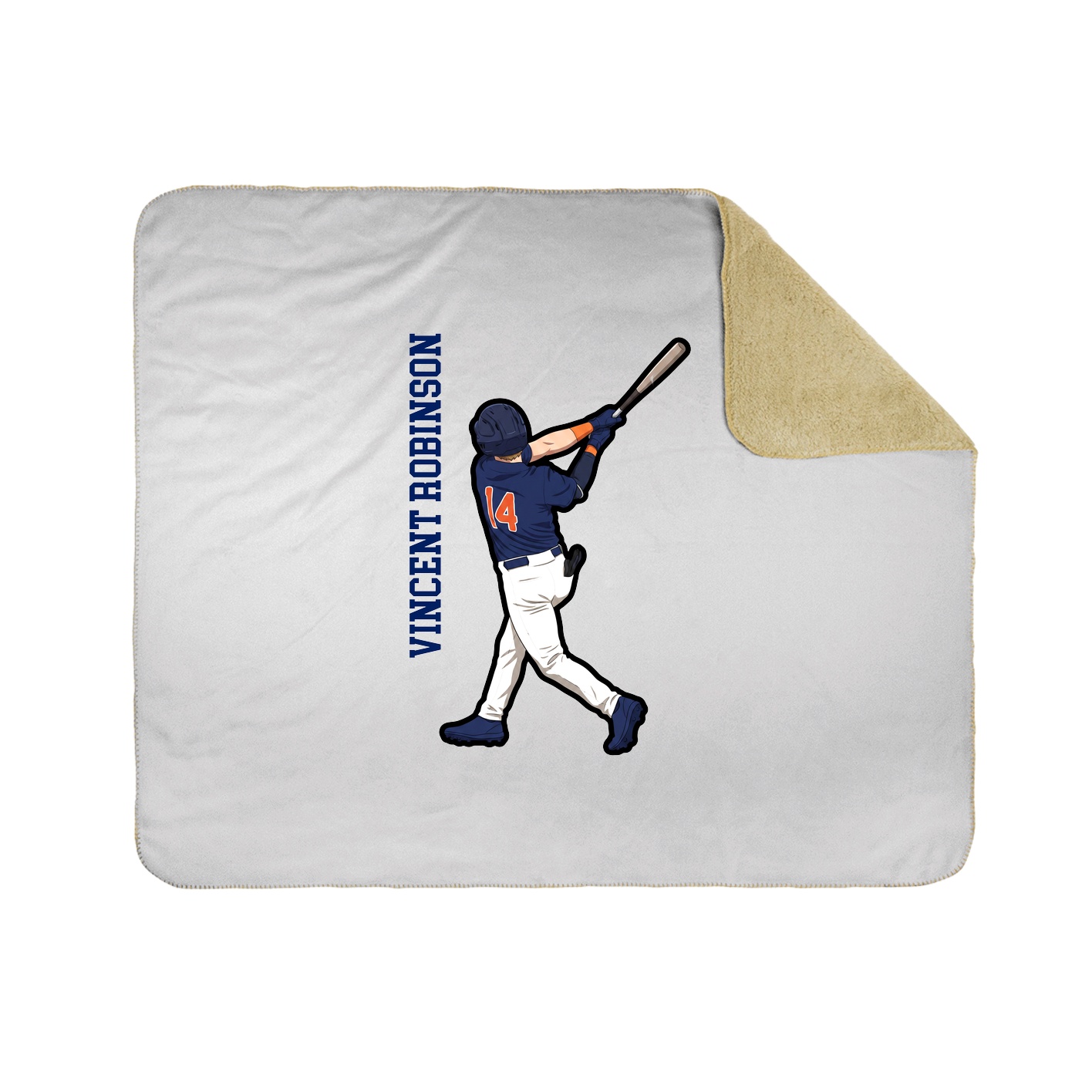 Throw Blanket — Name Vertical in White