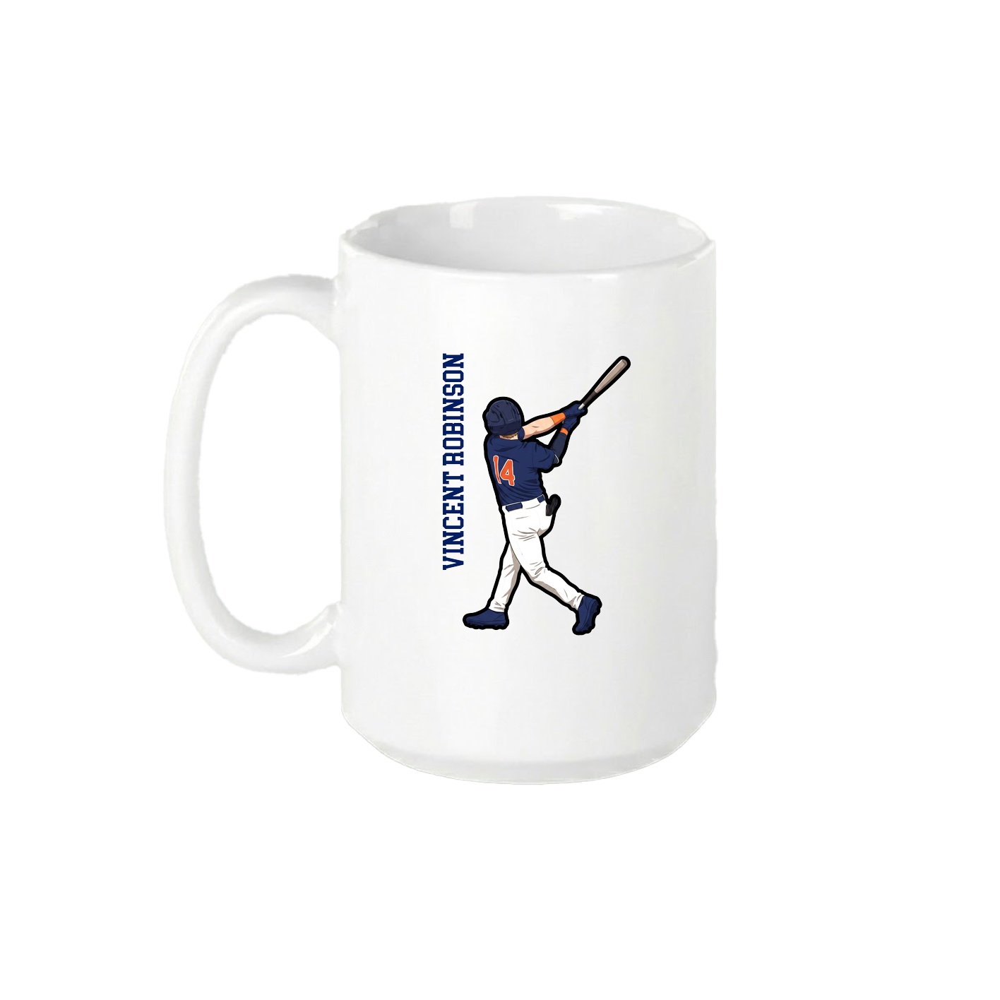 15oz Coffee Mug — Name Vertical in White