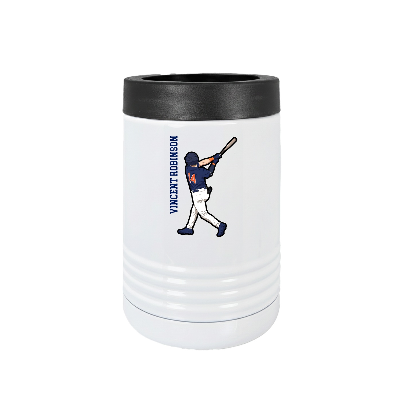 Beverage Holder — Name Vertical in White