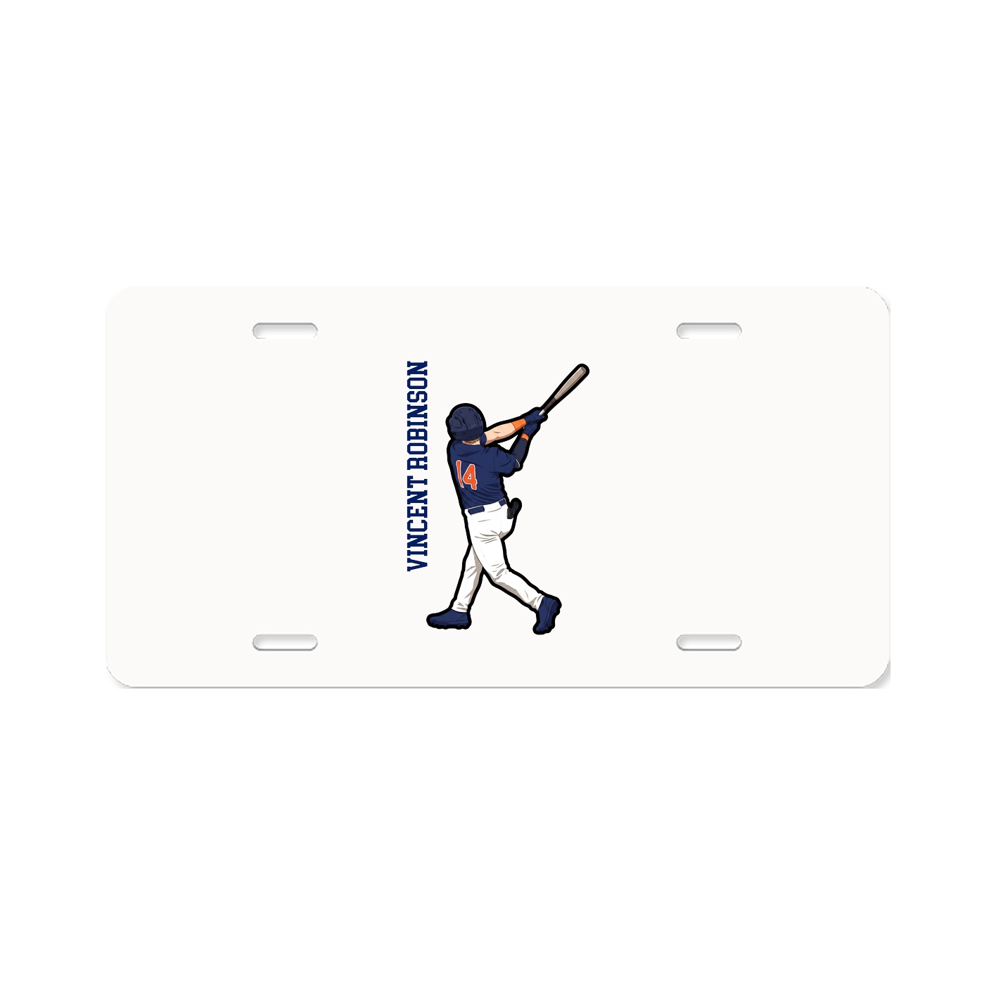 License Plate — Name Vertical in Classic