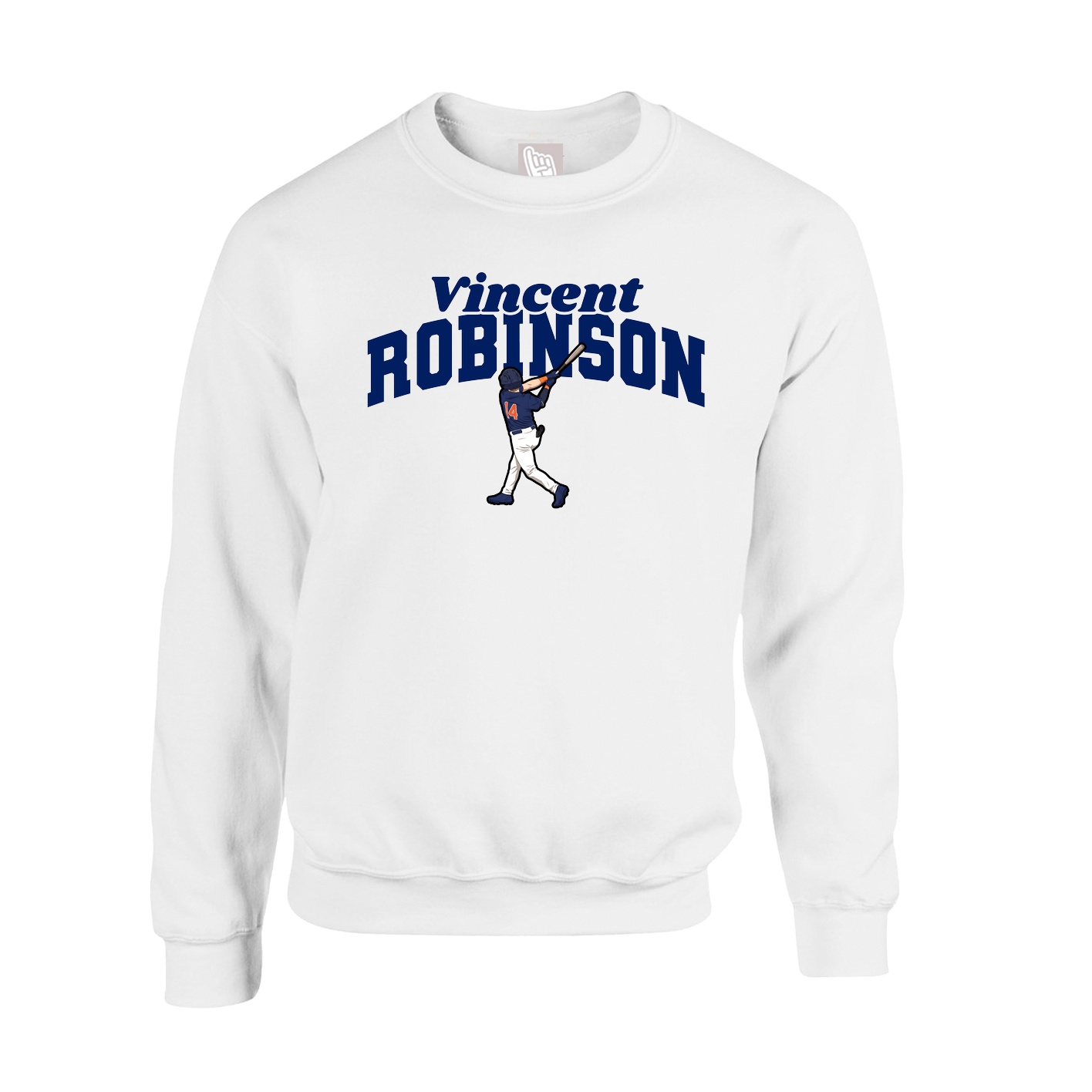 Fleece Crew — Signature Arch in White