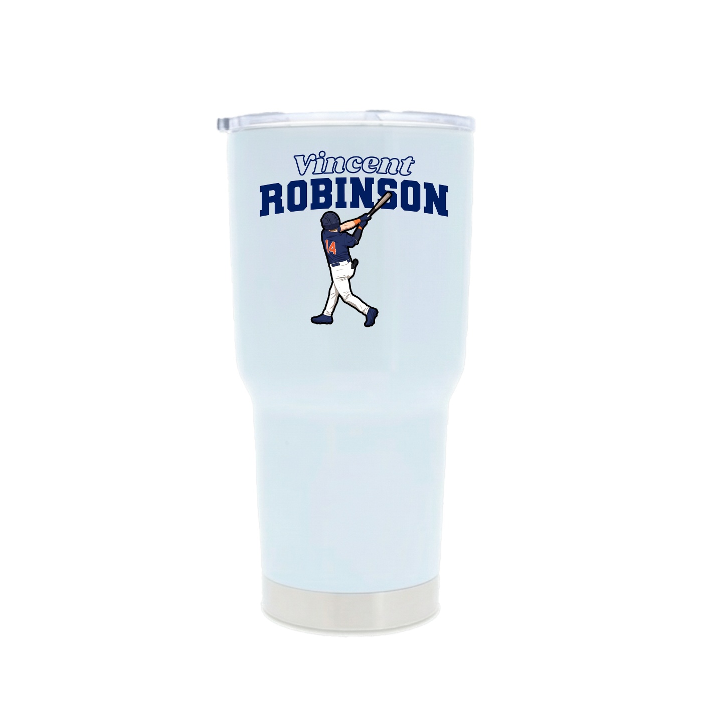 30oz Stainless Steel Tumbler — Name Arch in White