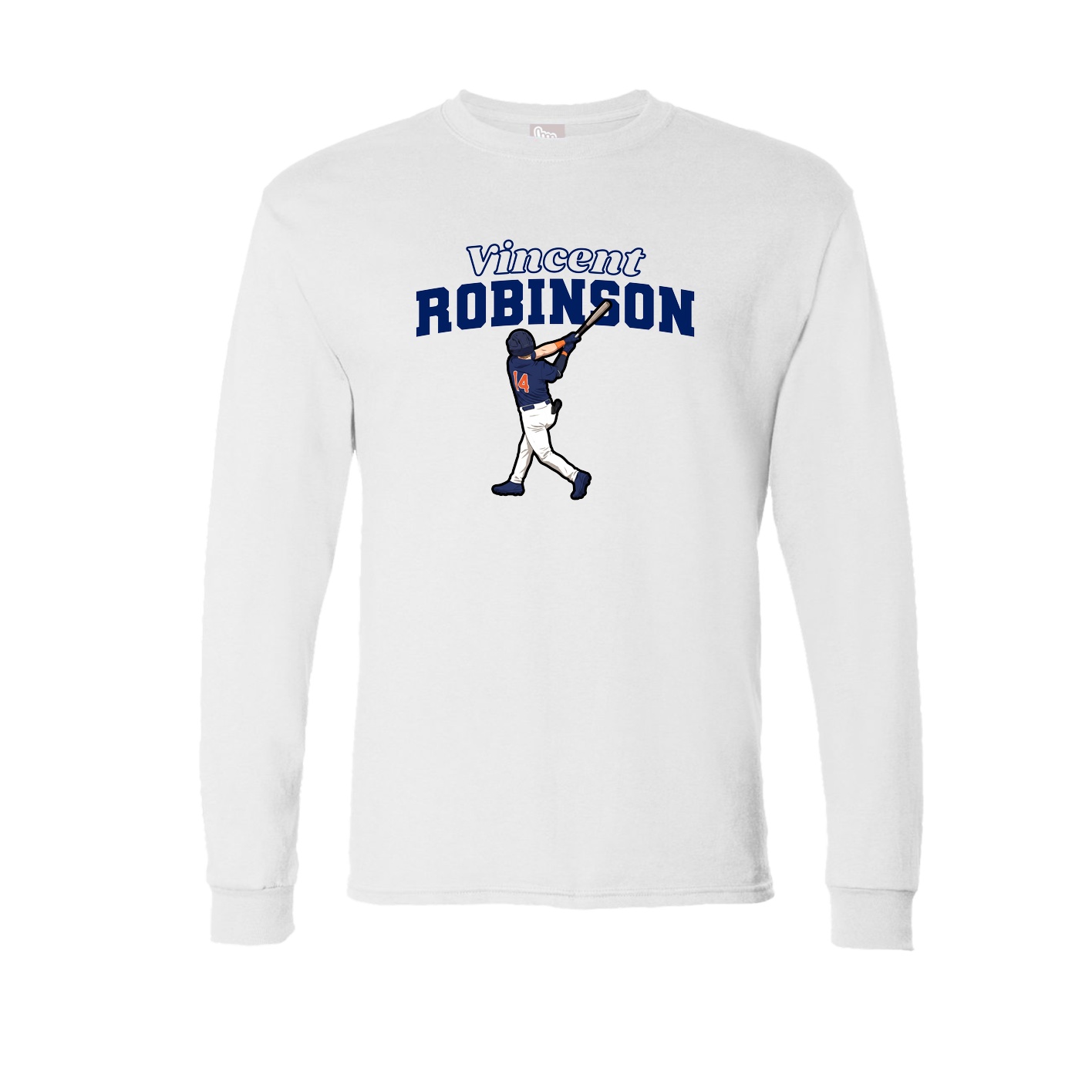 Long Sleeve Tee — Name Arch in White