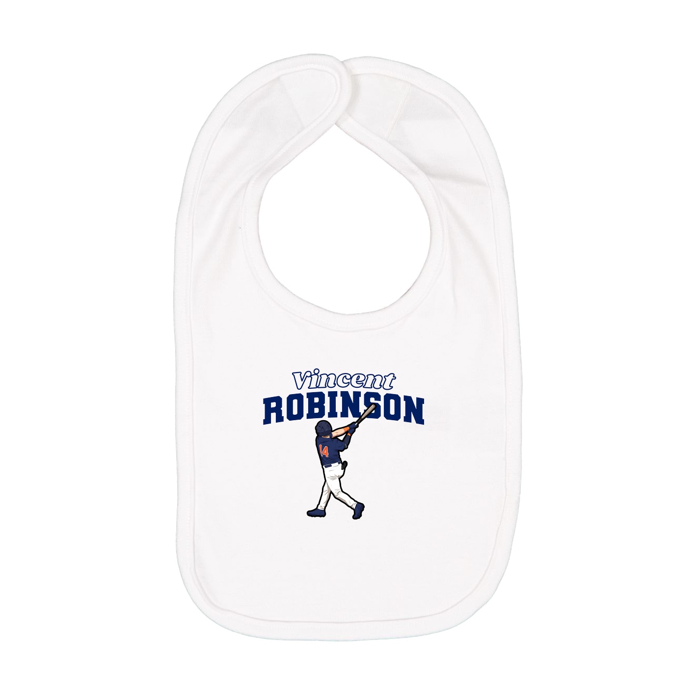 Infant Bib — Name Arch in White