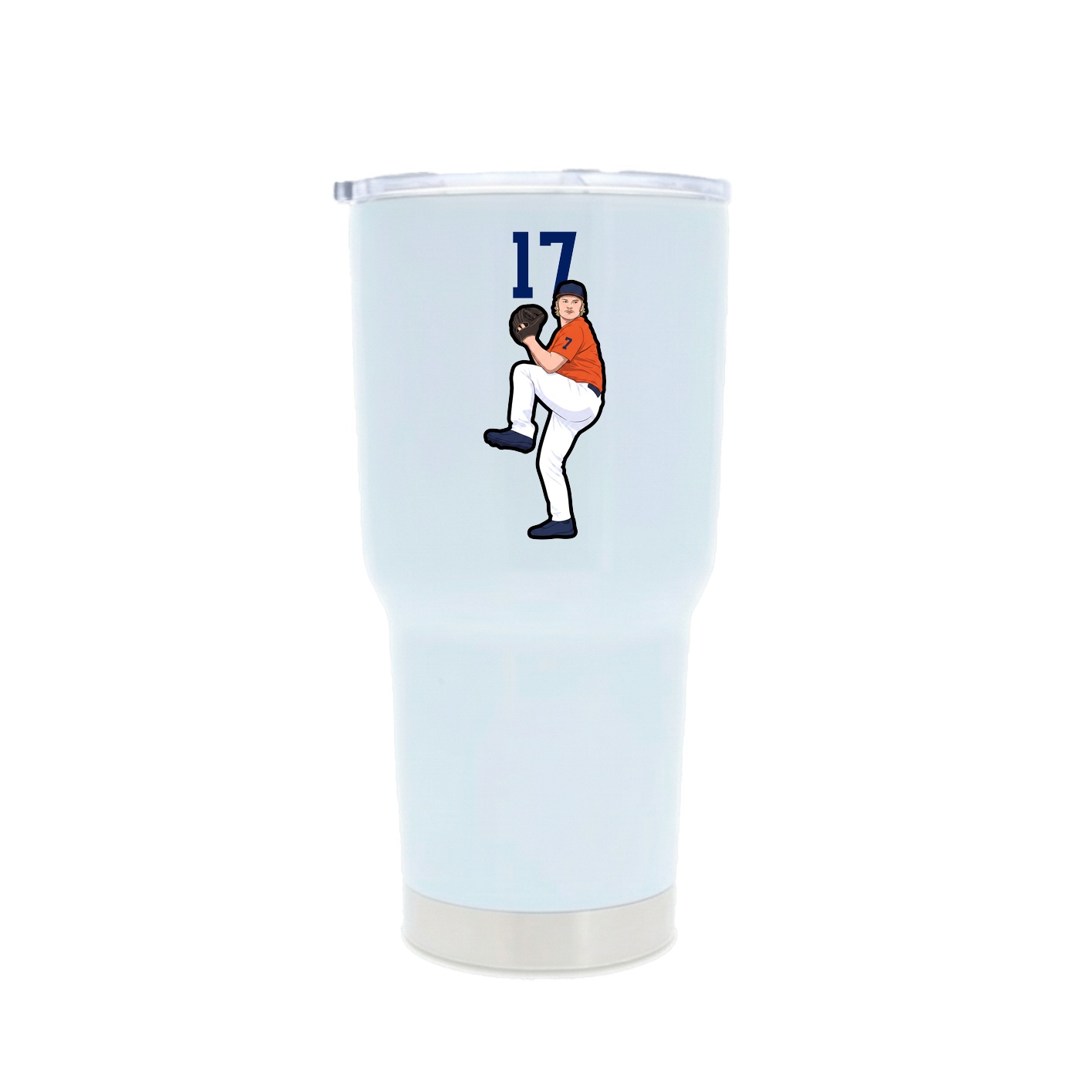 30oz Stainless Steel Tumbler — Number Top in White