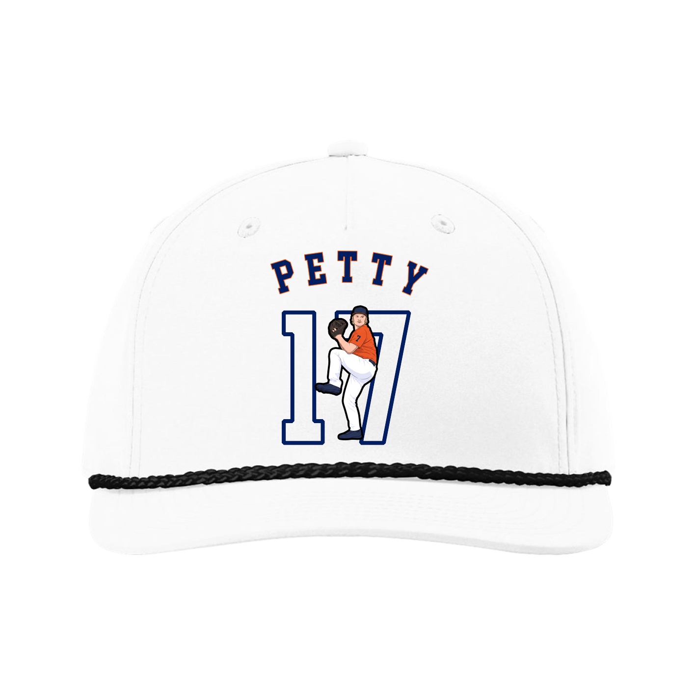 Five-Panel Classic Rope Cap — Shirsey Arch in White