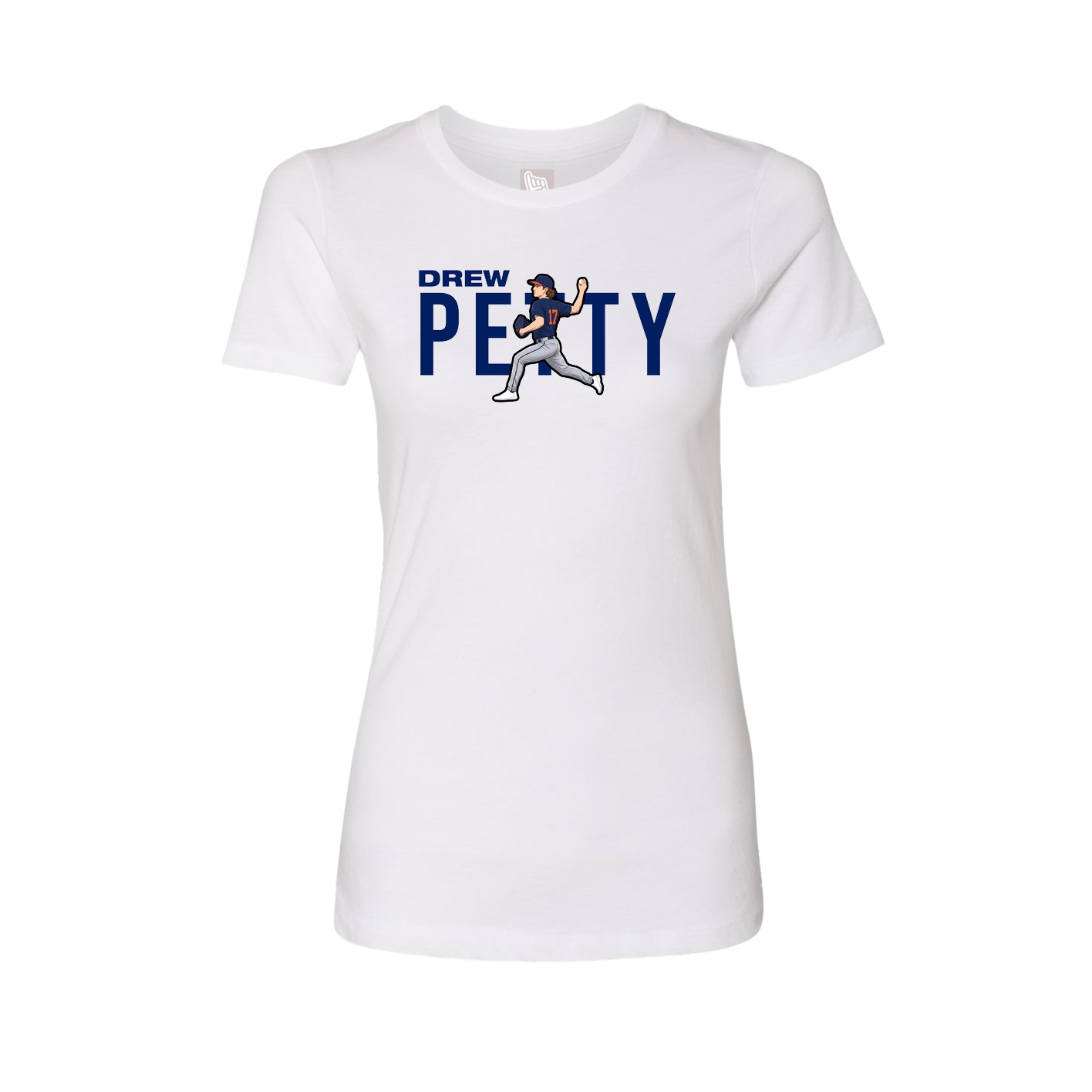 Fitted Women's Tee — Player Name in White
