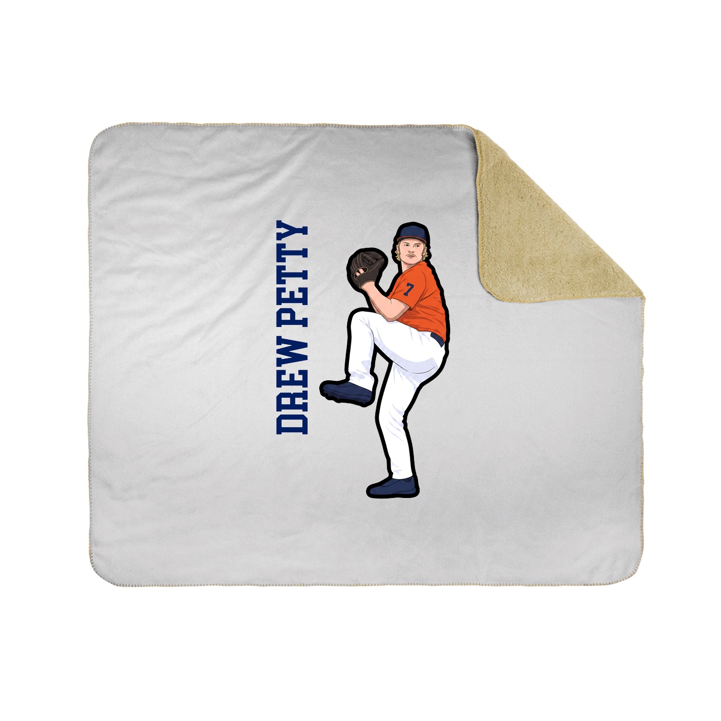 Throw Blanket — Name Vertical in White