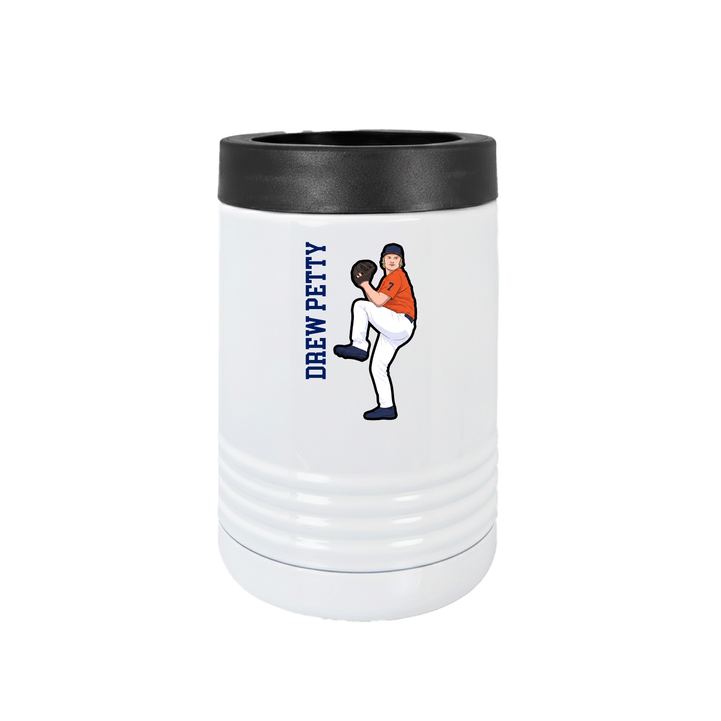Beverage Holder — Name Vertical in White