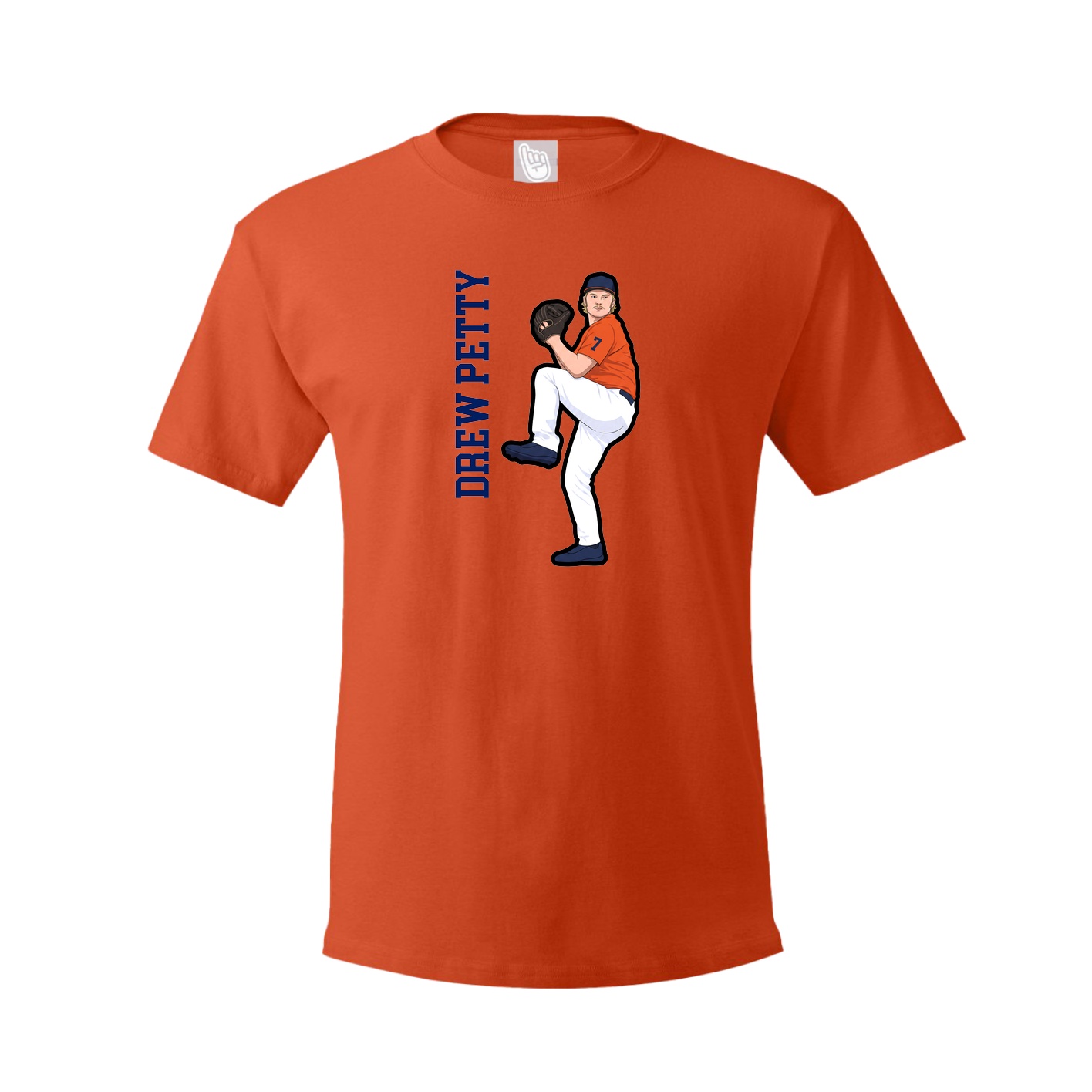 Tee — Name Vertical in Orange