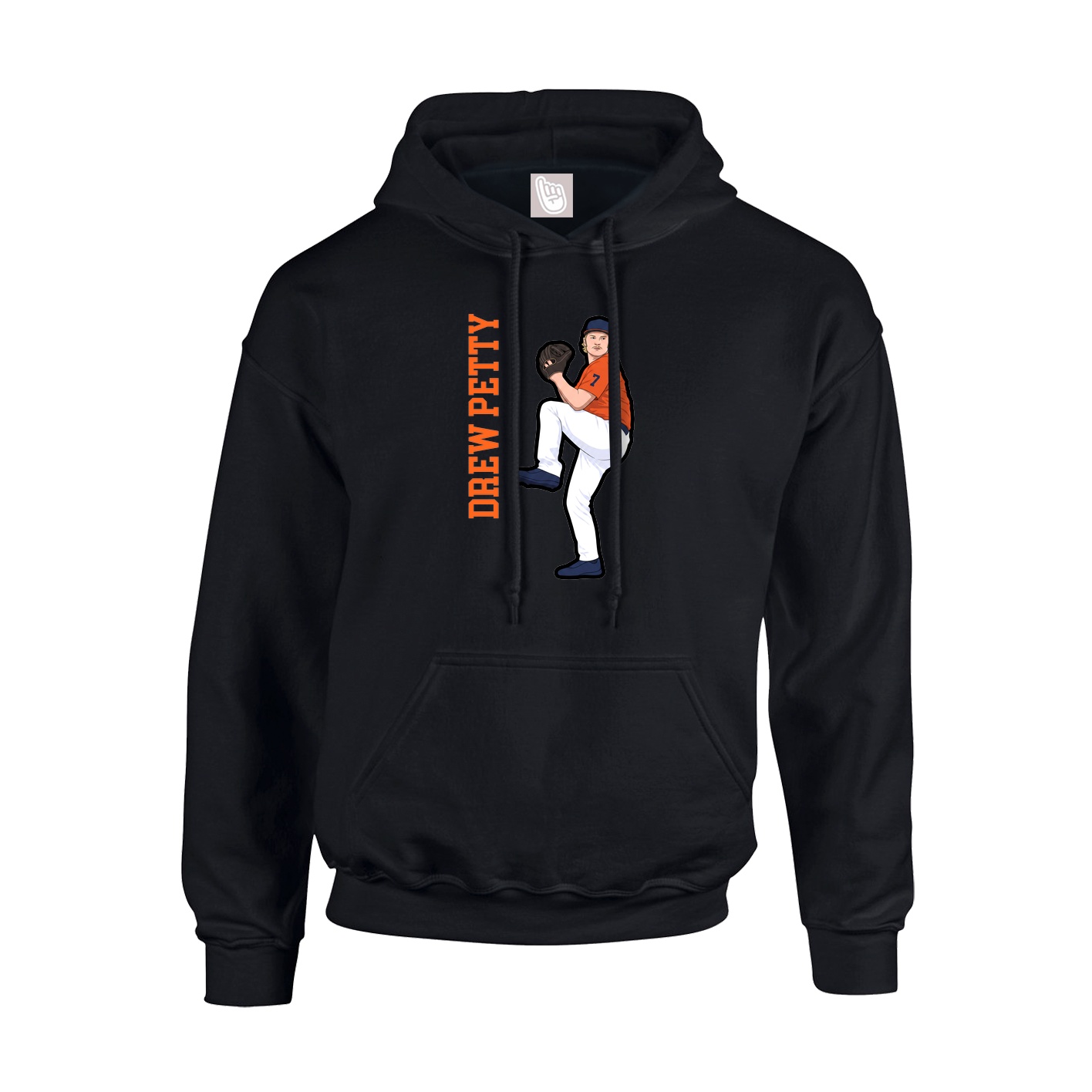Hoodie — Name Vertical in Black