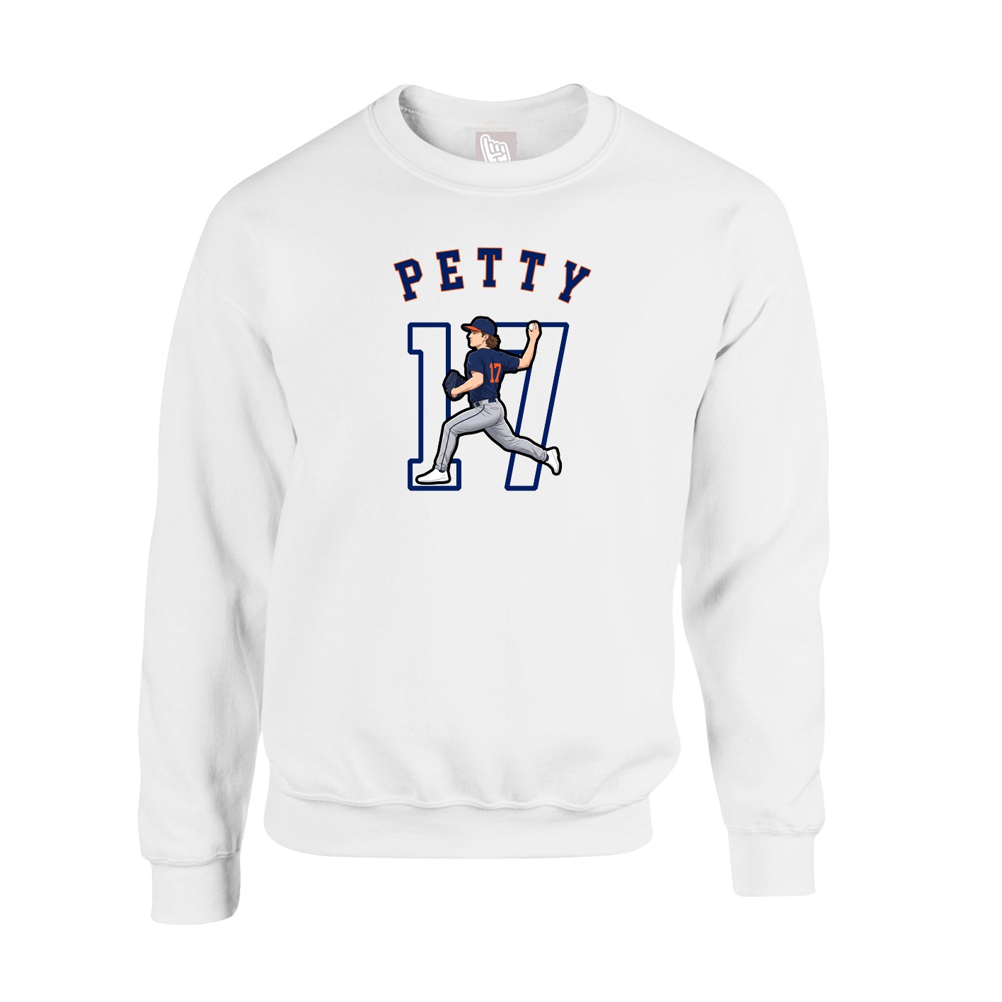 Fleece Crew — Shirsey Arch in White