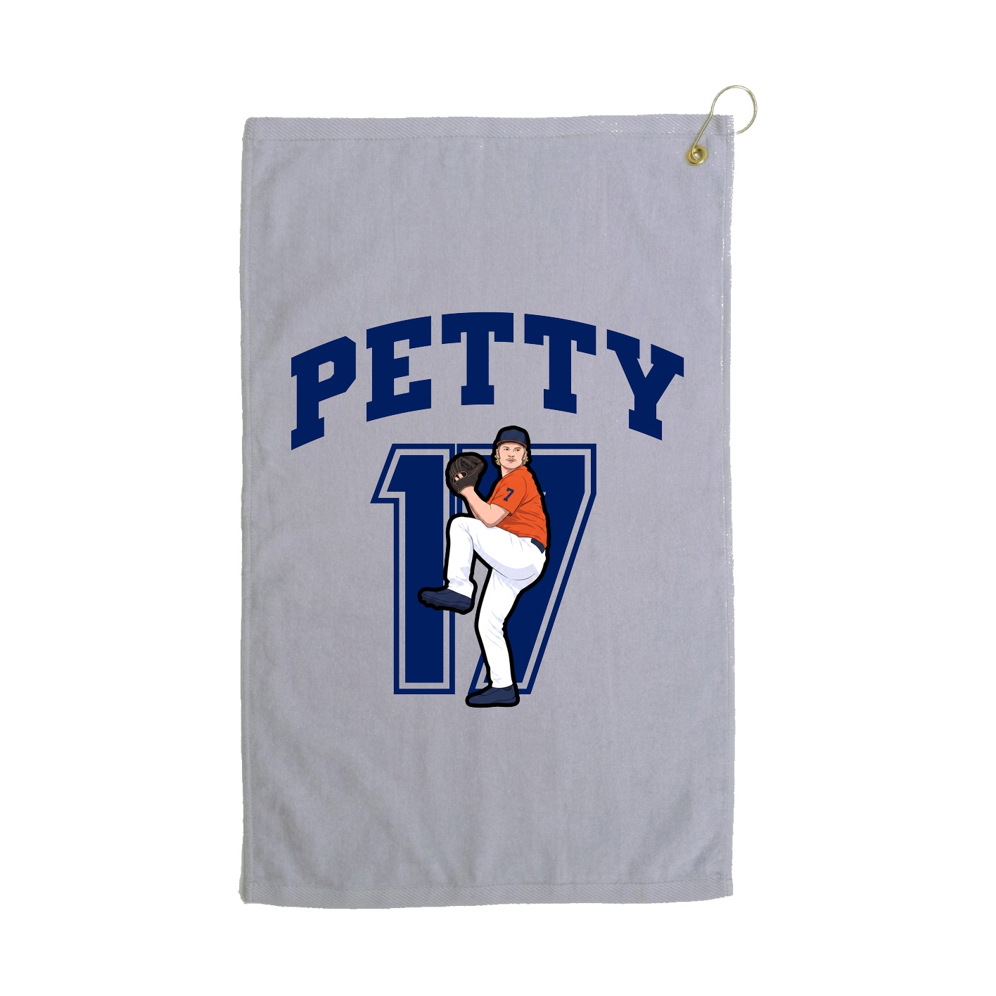 Golf Towel — Number in Grey