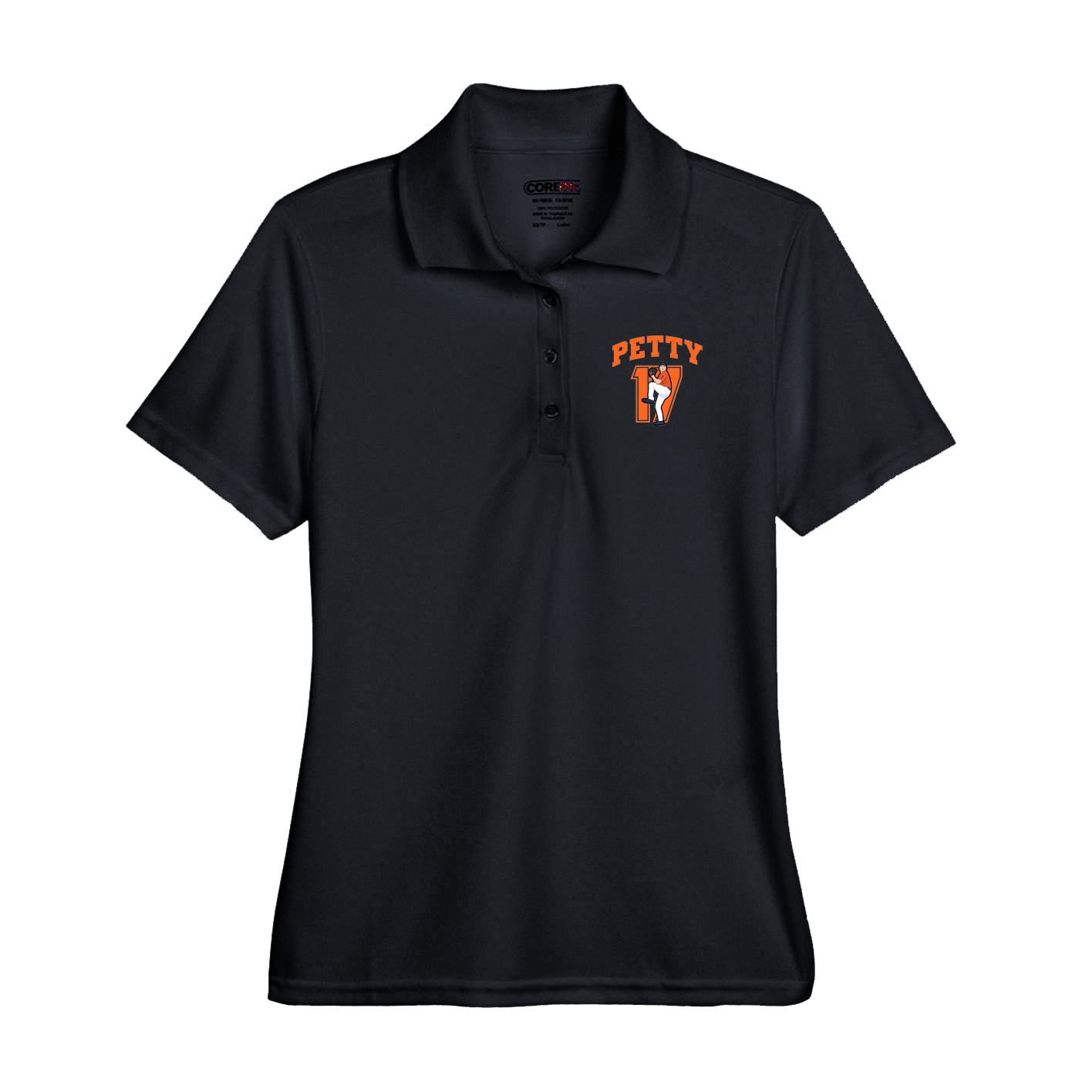 Performance Polo — Number in Black