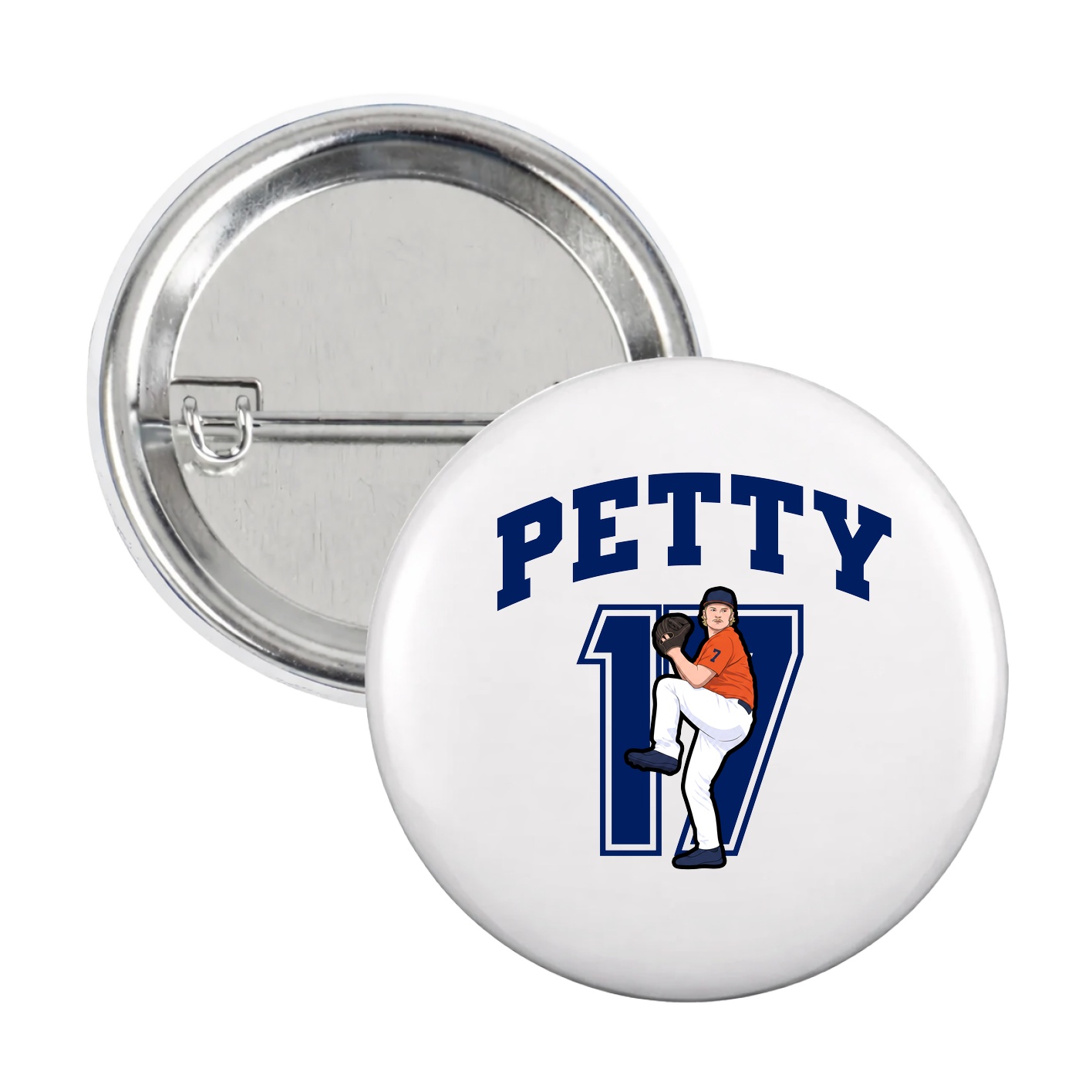 Game Day Button — Number in White