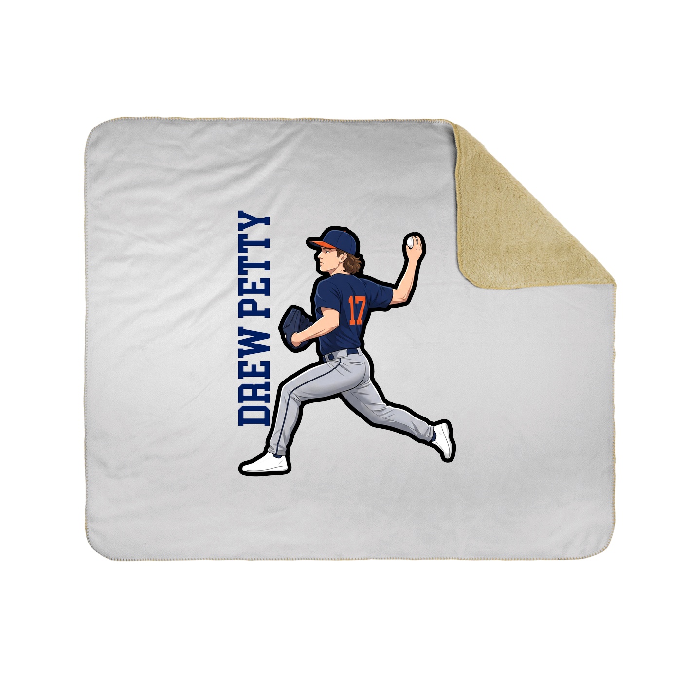 Throw Blanket — Name Vertical in White