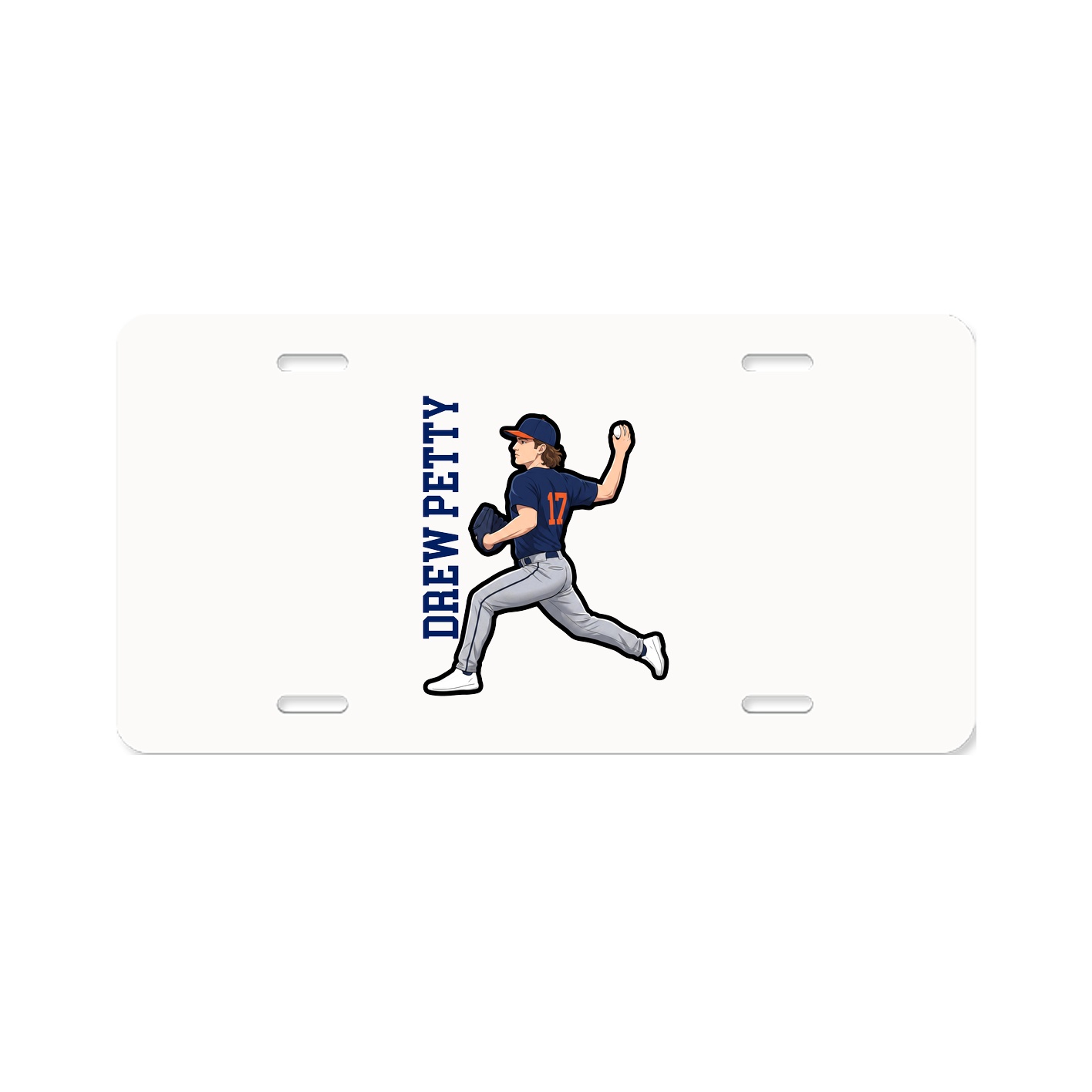 License Plate — Name Vertical in Classic