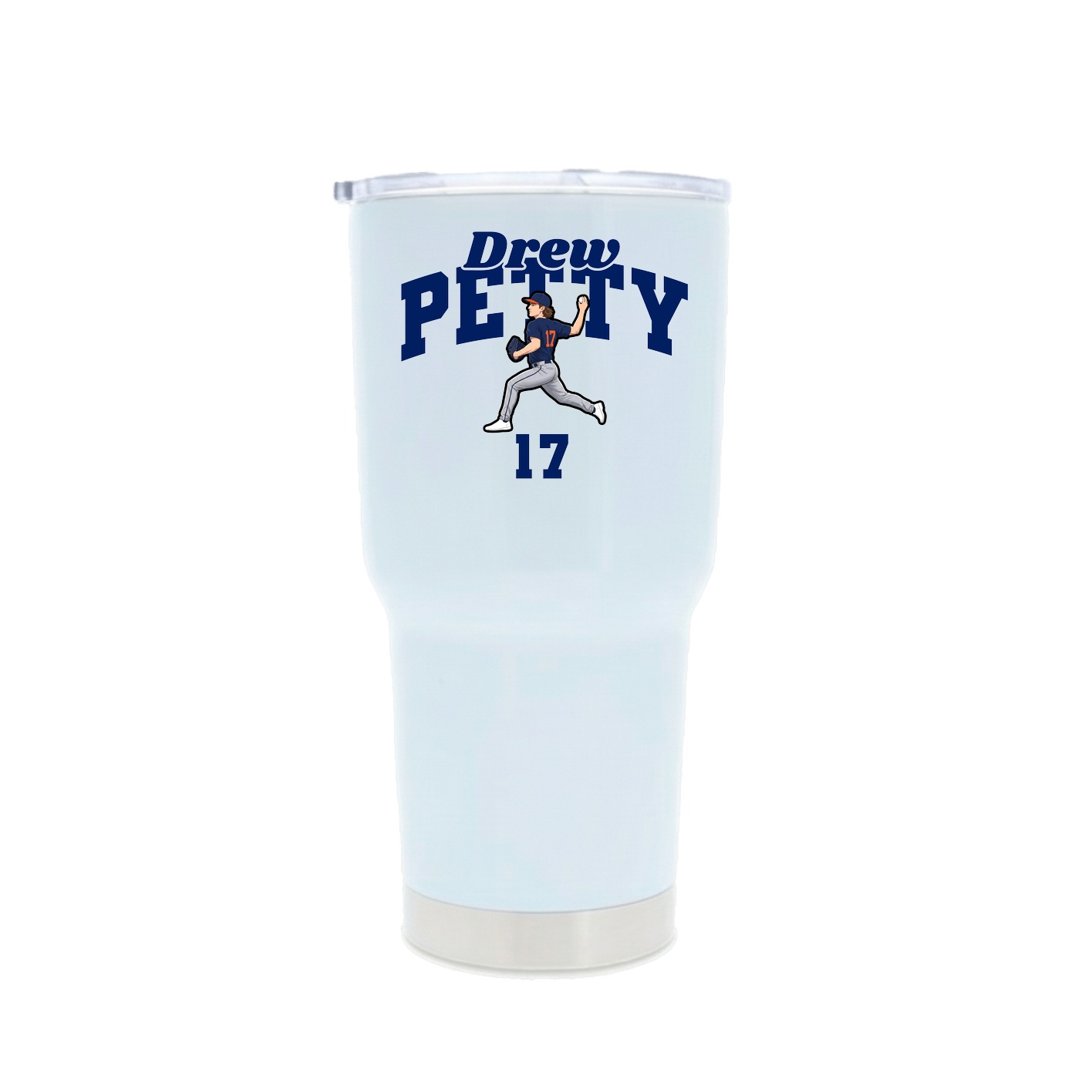 30oz Stainless Steel Tumbler — Signature Arch in White