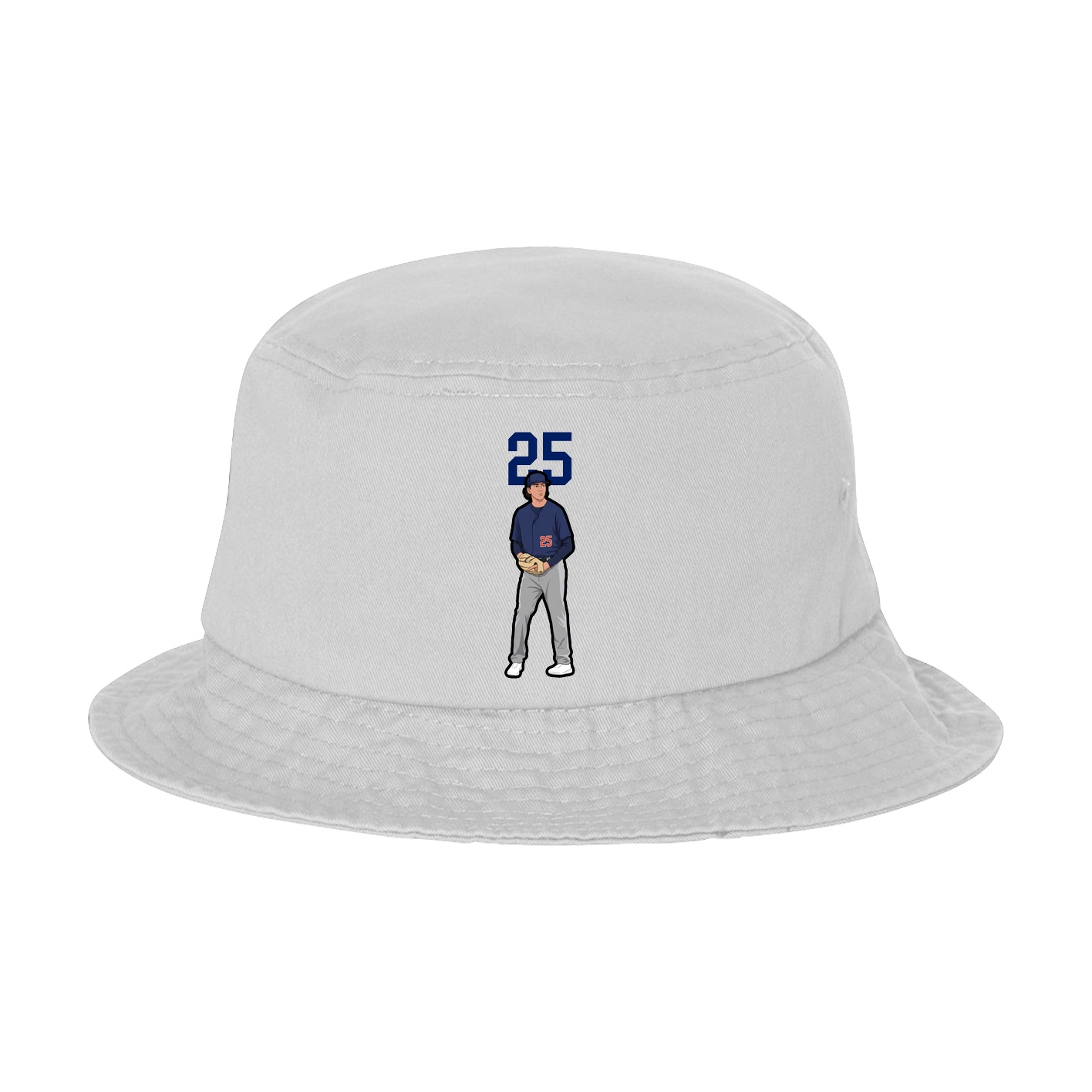 Bucket Cap — Number Top in White