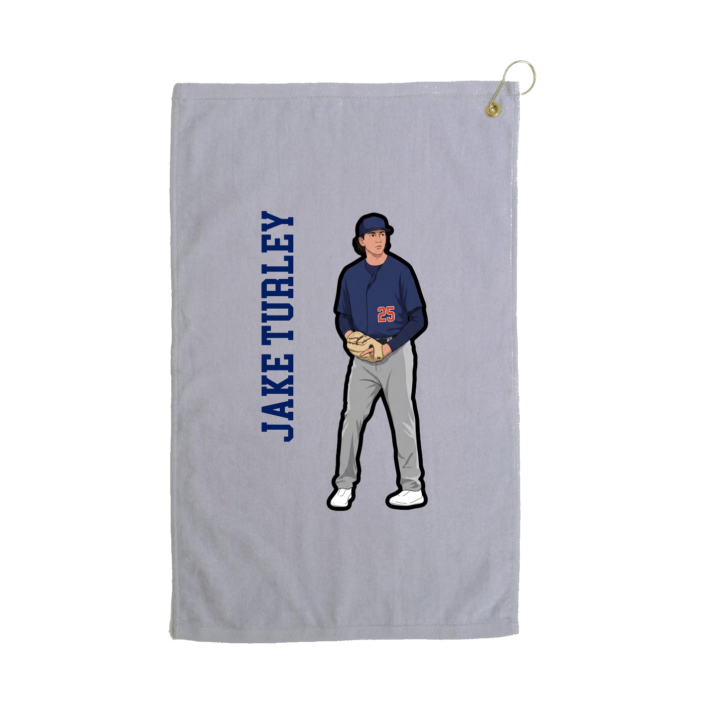 Golf Towel — Name Vertical in Grey
