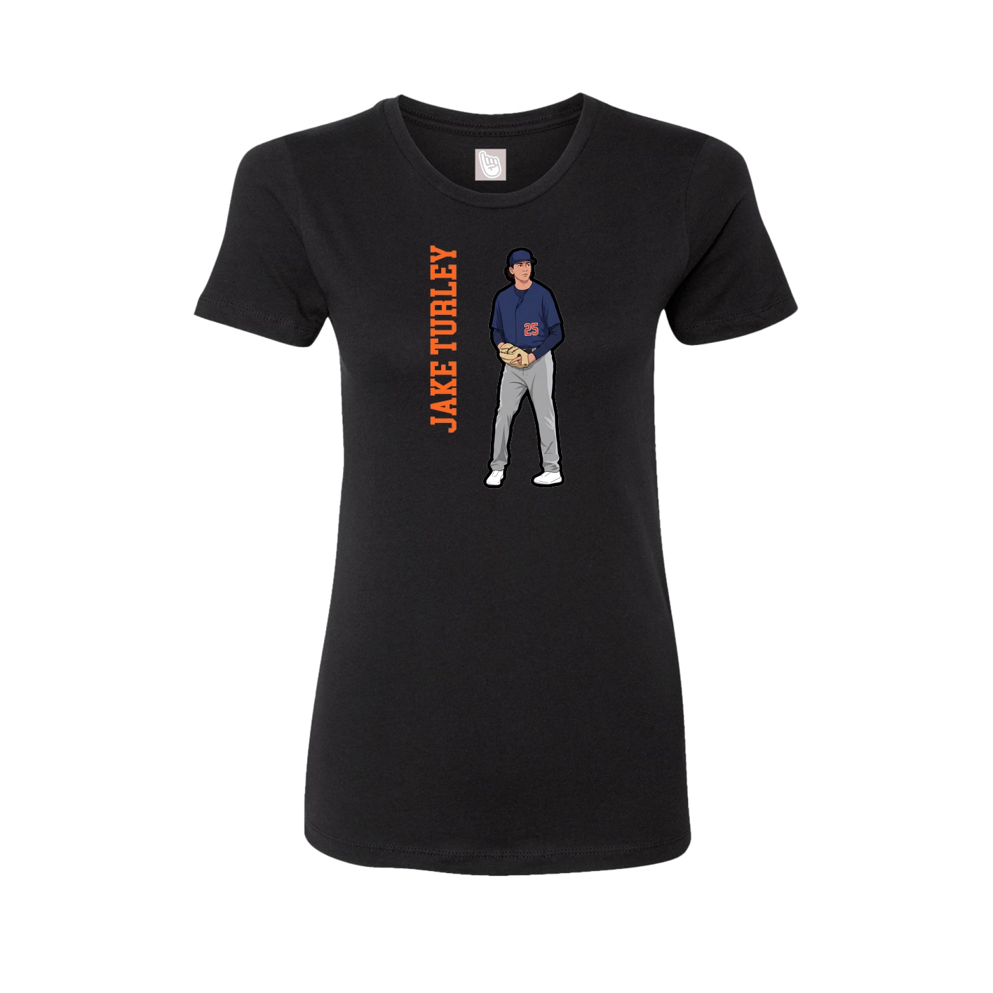 Fitted Women's Tee — Name Vertical in Black