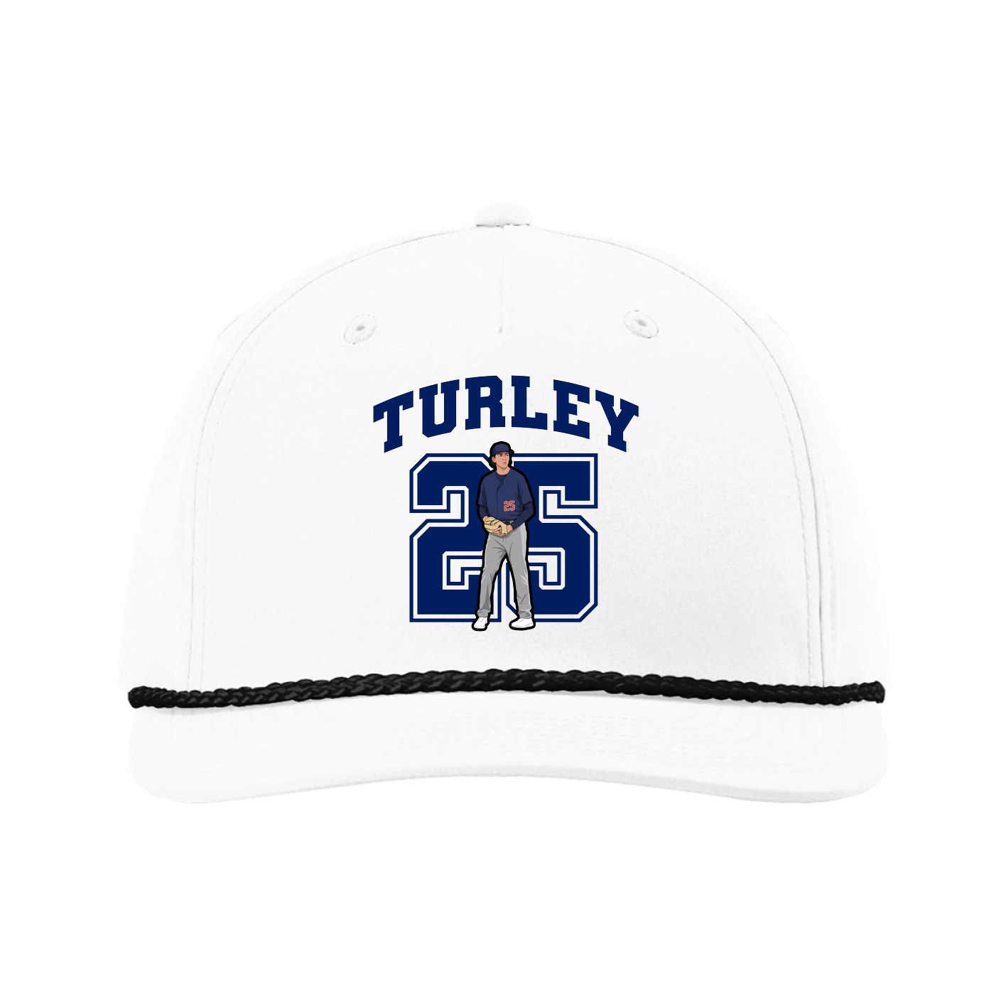 Five-Panel Classic Rope Cap — Number in White