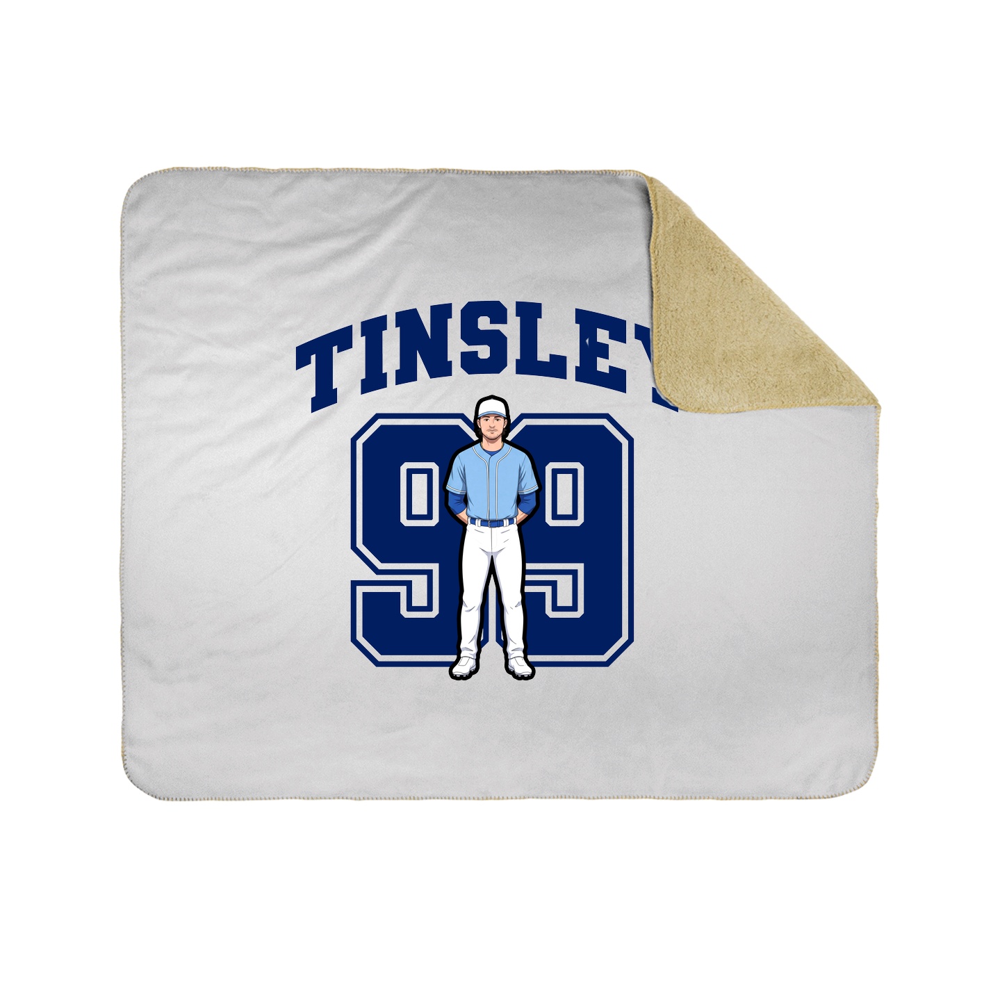 Throw Blanket — Number in White