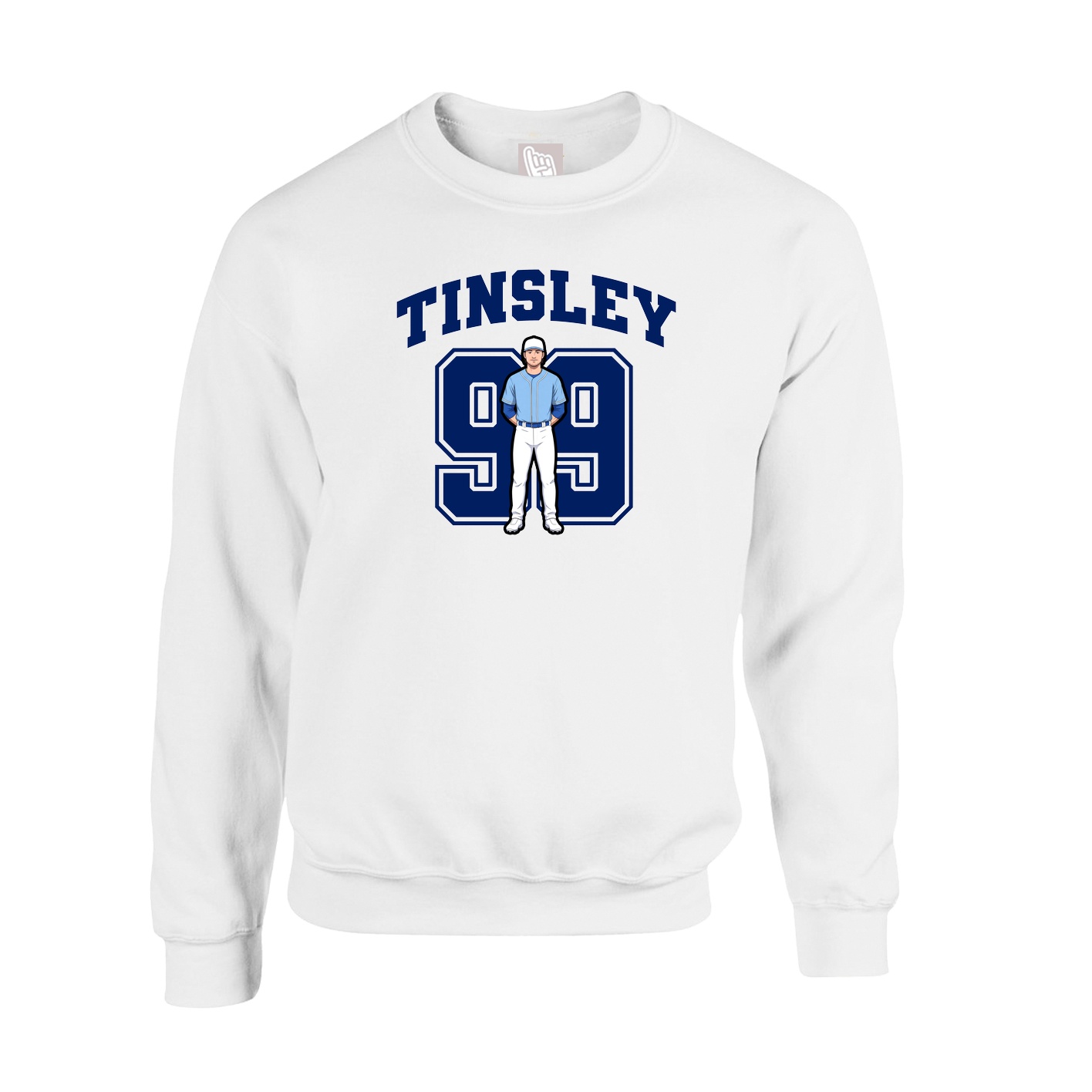 Fleece Crew — Number in White